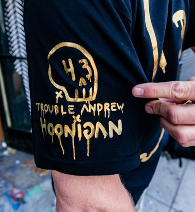 Ken Block x Trouble Andrew x Hoonigan BIG GHOST/43 GOLD short sleeve t-shirt