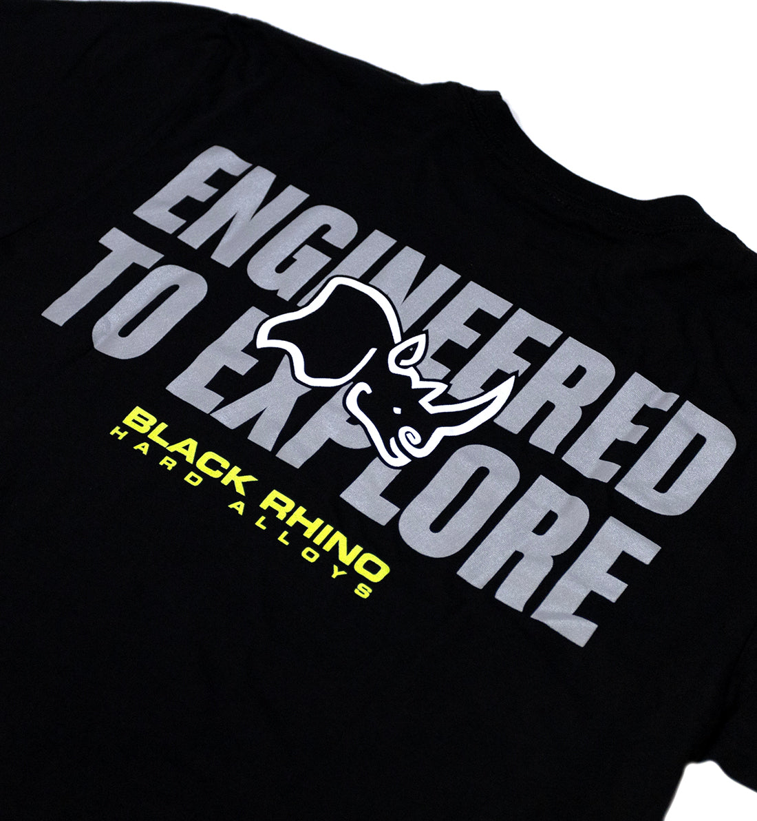 Black Rhino MONTRA Short Sleeve Tee in black, featuring a minimalist design and comfortable fit, displayed on a plain background.