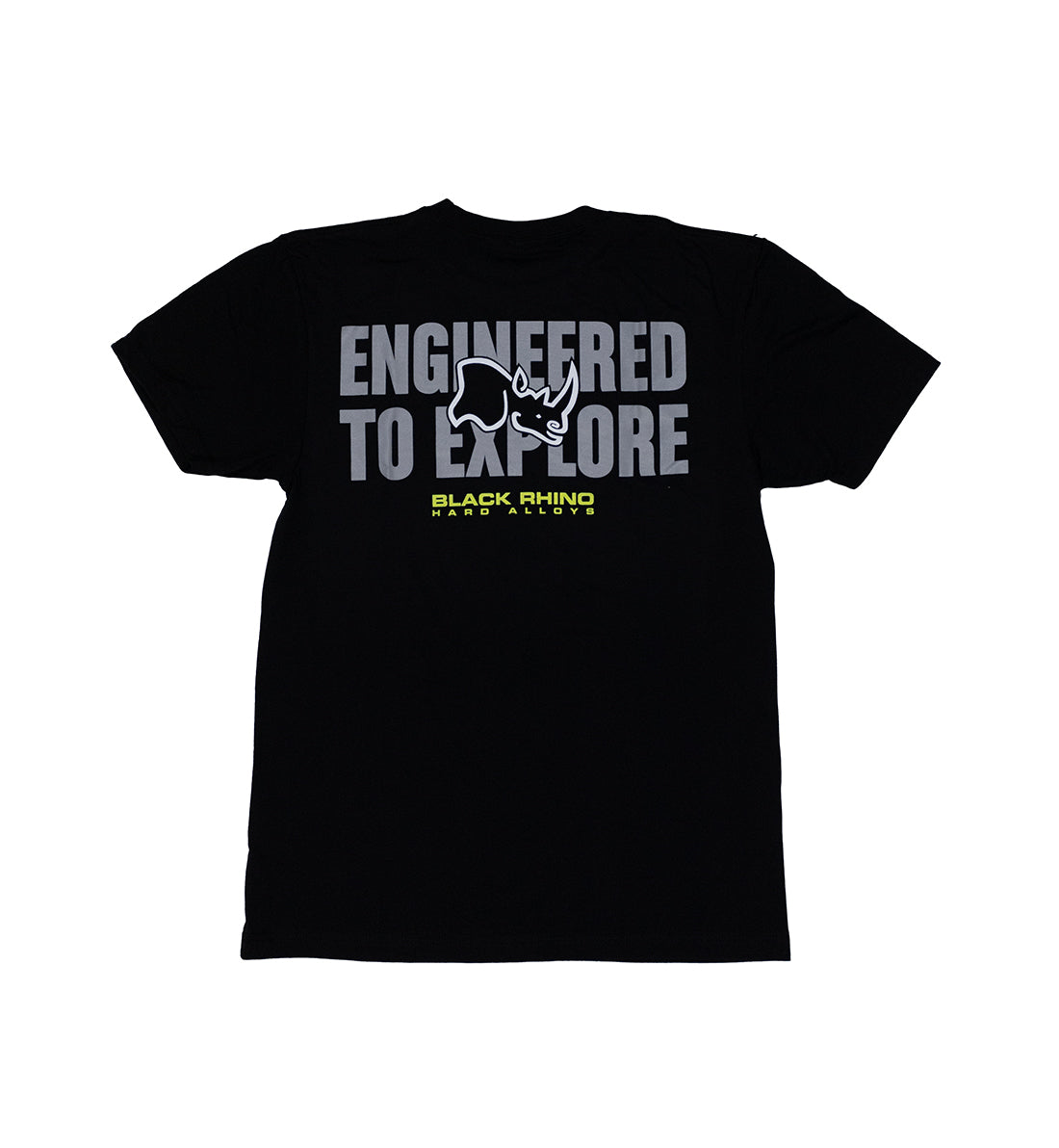 Black Rhino MONTRA Short Sleeve Tee in black, featuring a front logo graphic, displayed against a neutral background.