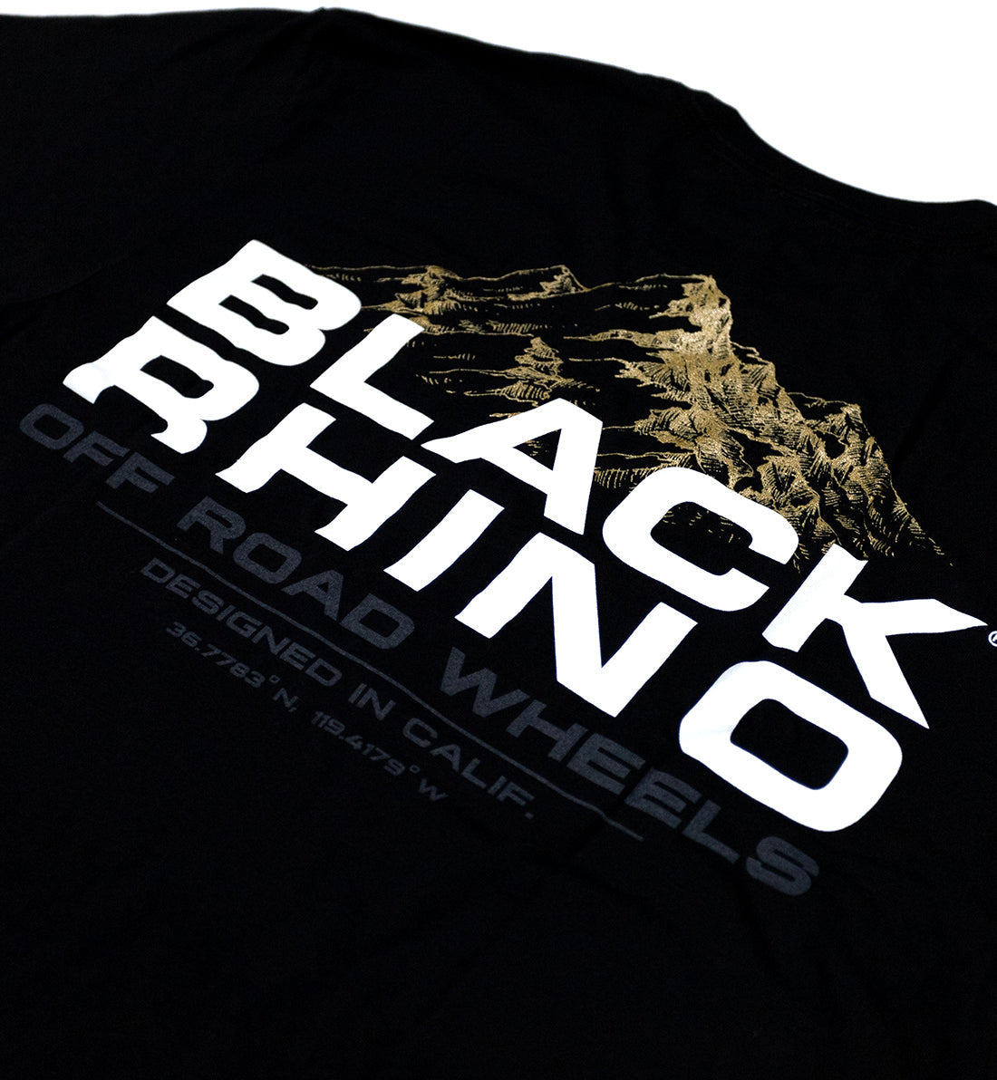 Black Rhino SUMMIT Short Sleeve Tee in black, featuring a crew neck and minimalist design, suitable for casual wear and outdoor activities.