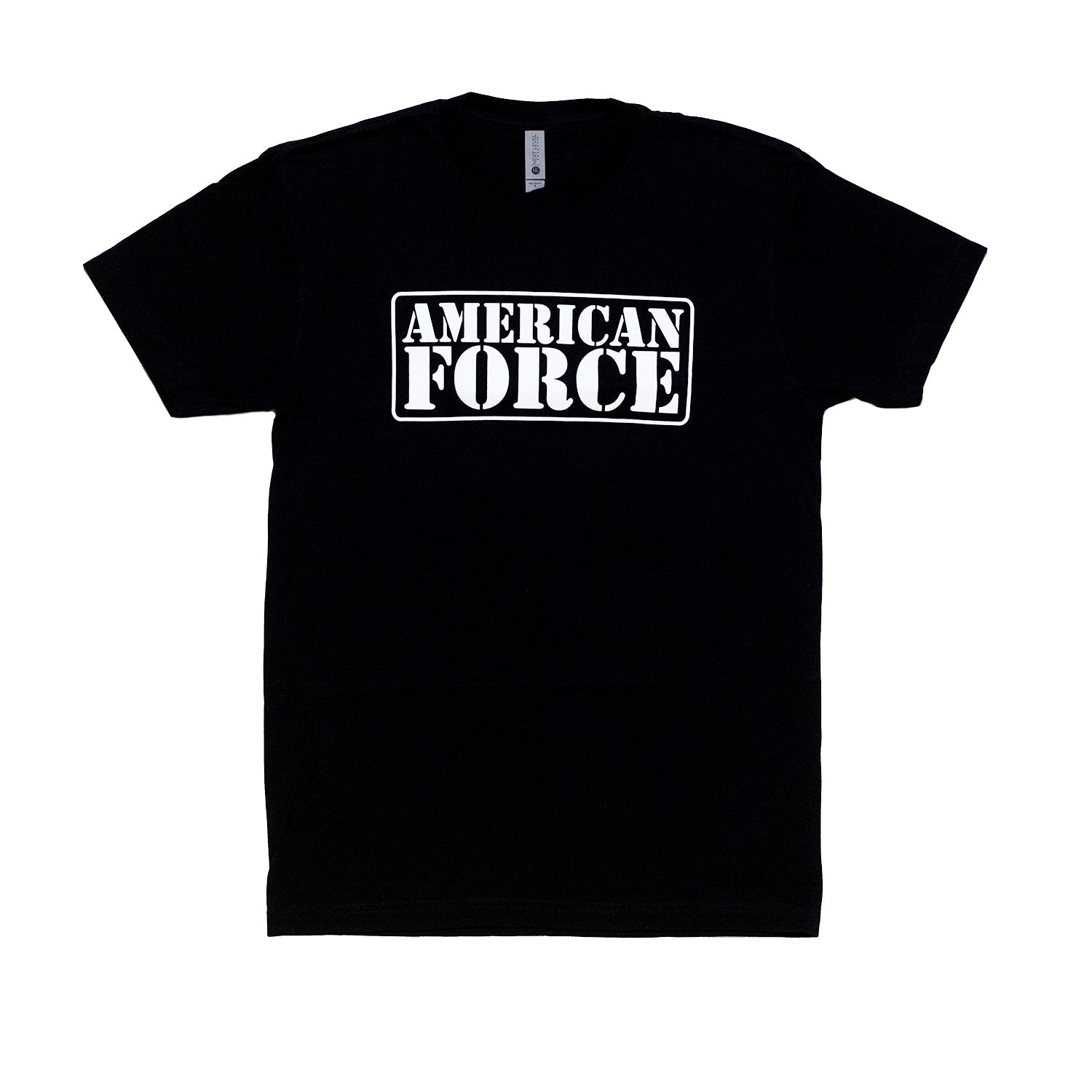 American Force UNIVERSAL Lightweight Short Sleeve Tee in black, featuring a bold graphic logo on the front and a comfortable fit.