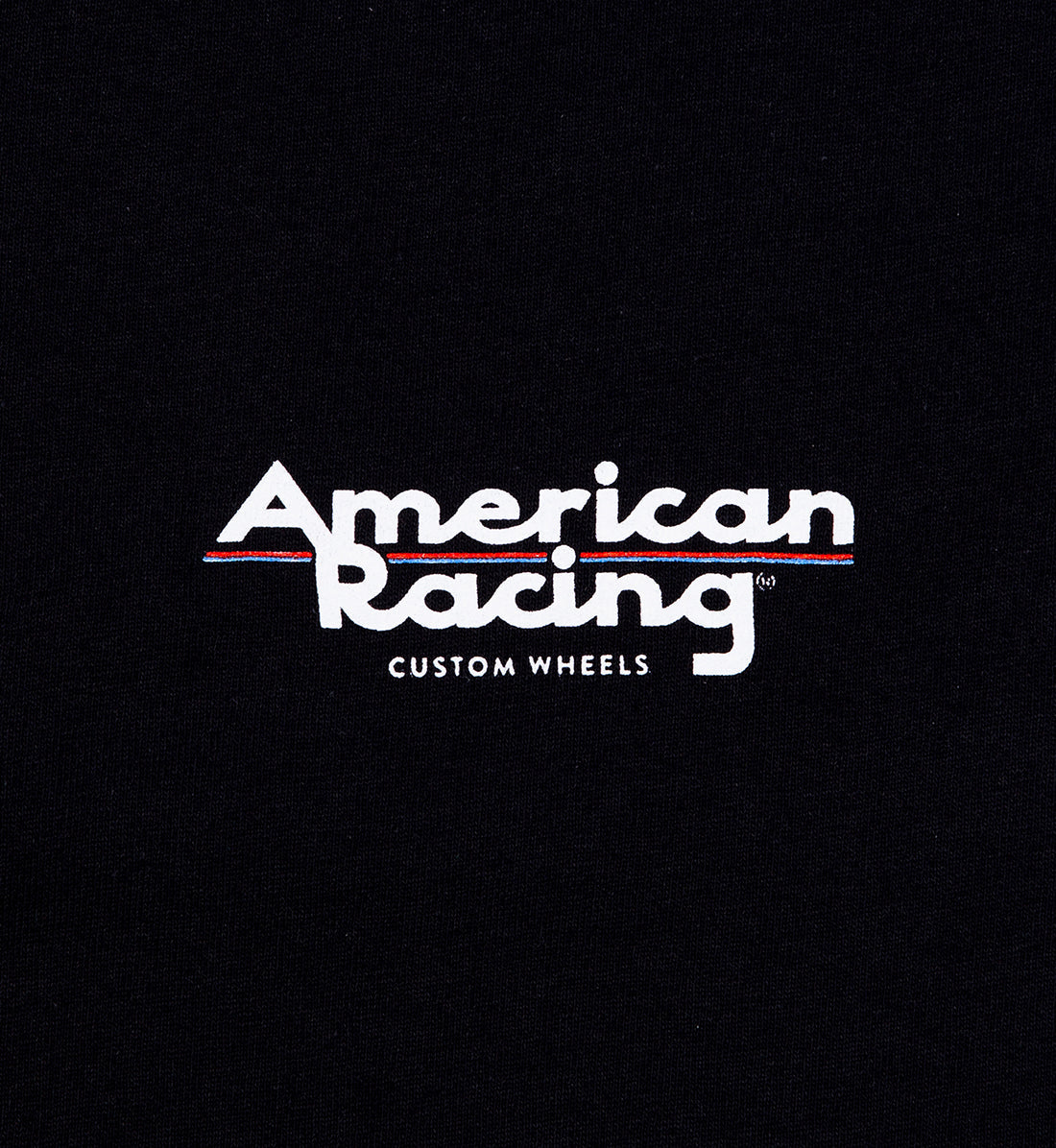 Black women's short sleeve tee featuring the American Racing logo prominently displayed on the front.