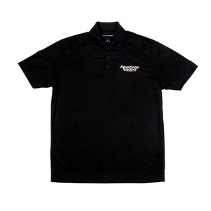 American Racing SPORT Polo in navy blue, featuring a classic collar, short sleeves, and embroidered logo on the left chest.