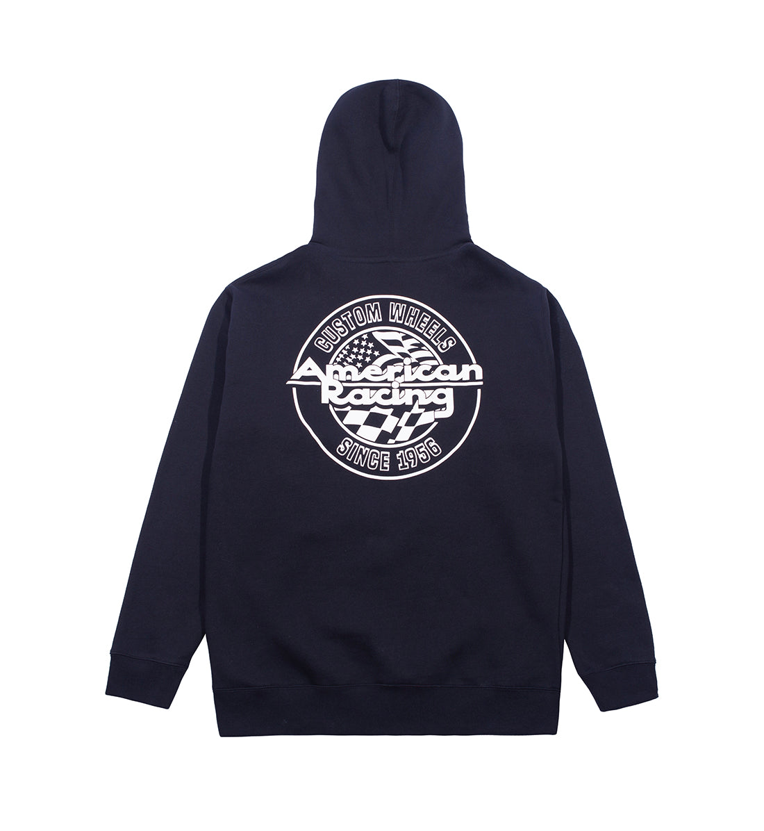 American Racing SEAL Pullover Hoodie in navy blue, featuring a large logo on the back.