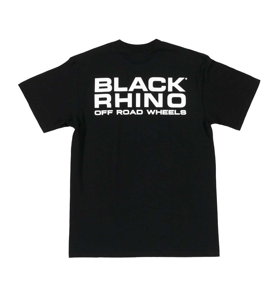 Black Rhino Short Sleeve Tee featuring a classic design in black, made from soft, breathable fabric.