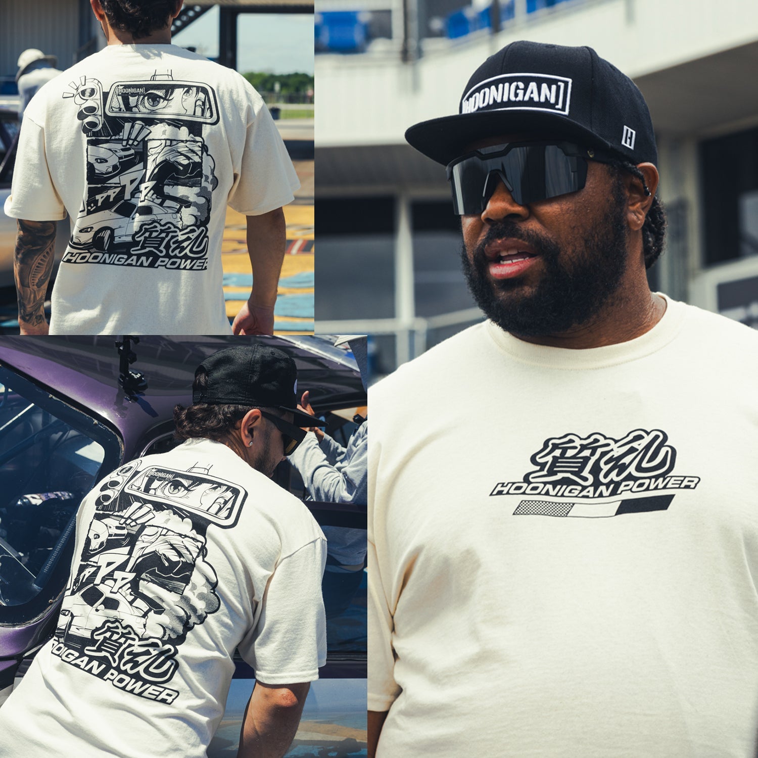 Hoonigan ON SITE short sleeve tee featuring bold graphic design on a black background.