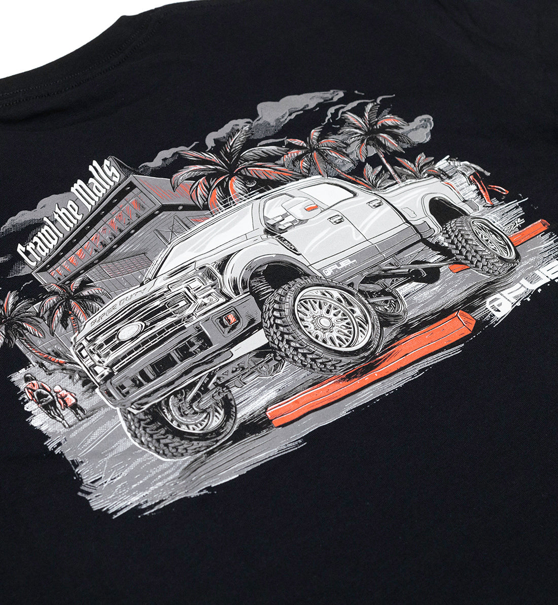 Men's Fuel MALL CRAWL Short Sleeve Tee in black, featuring a graphic design on the front and a comfortable fit.