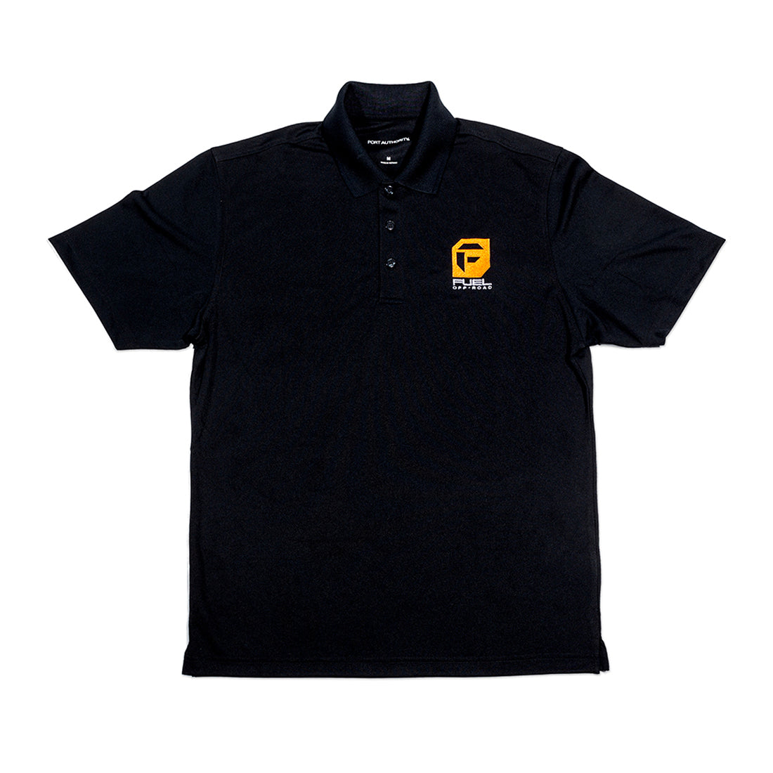 Men's Fuel Sport Polo in navy blue, featuring a classic collar, short sleeves, and a modern fit, designed for athletic performance.