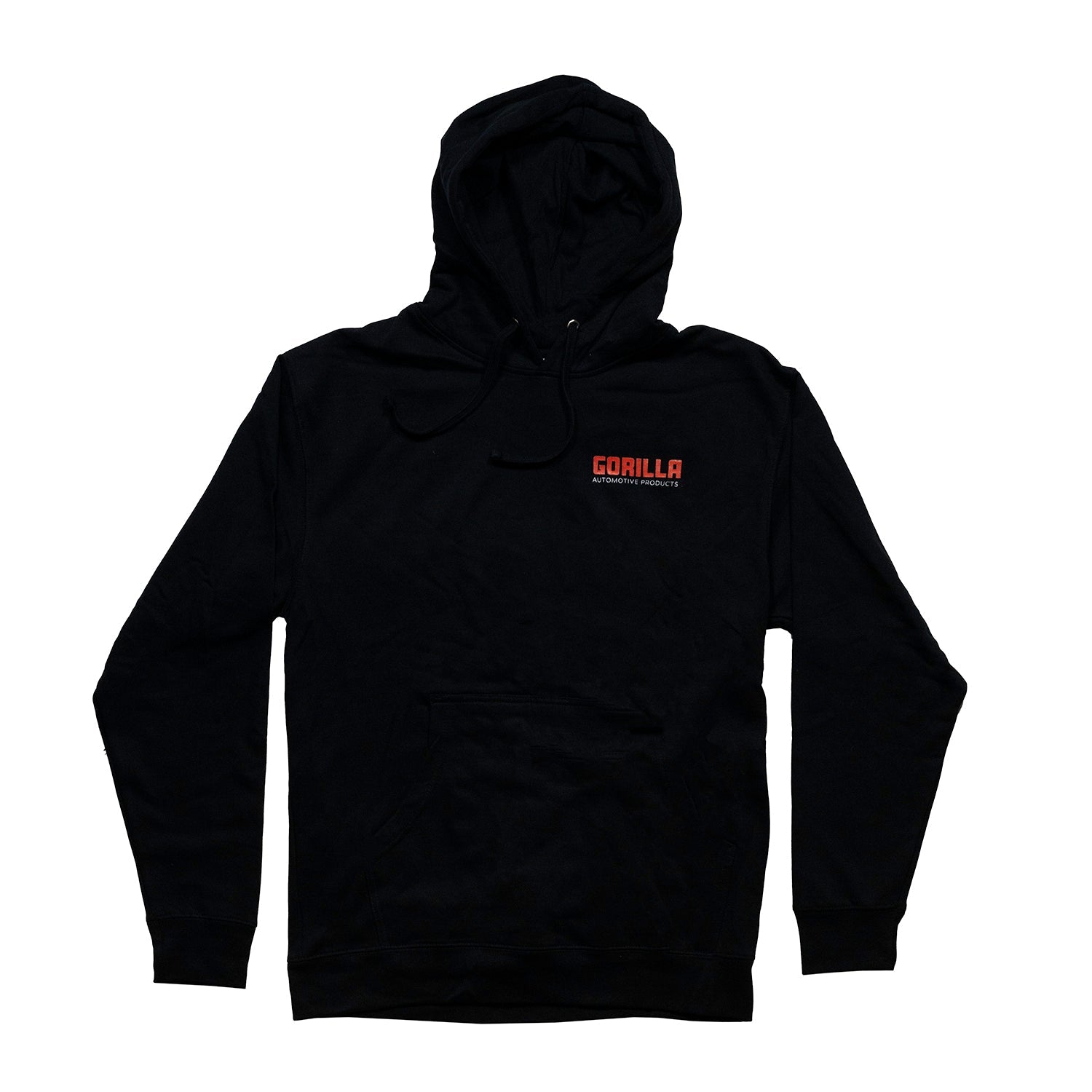 Gorilla Automotive hoodie featuring a bold logo on the front, designed for comfort and durability.