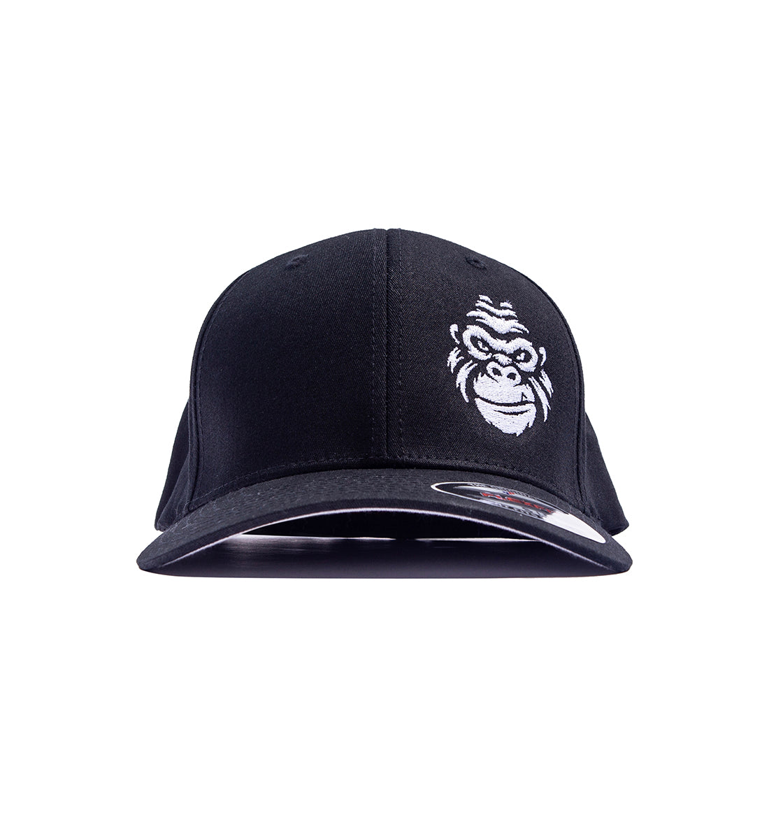 Black Gorilla Automotive FLEXFIT hat with a white embroidered gorilla face logo on the front.