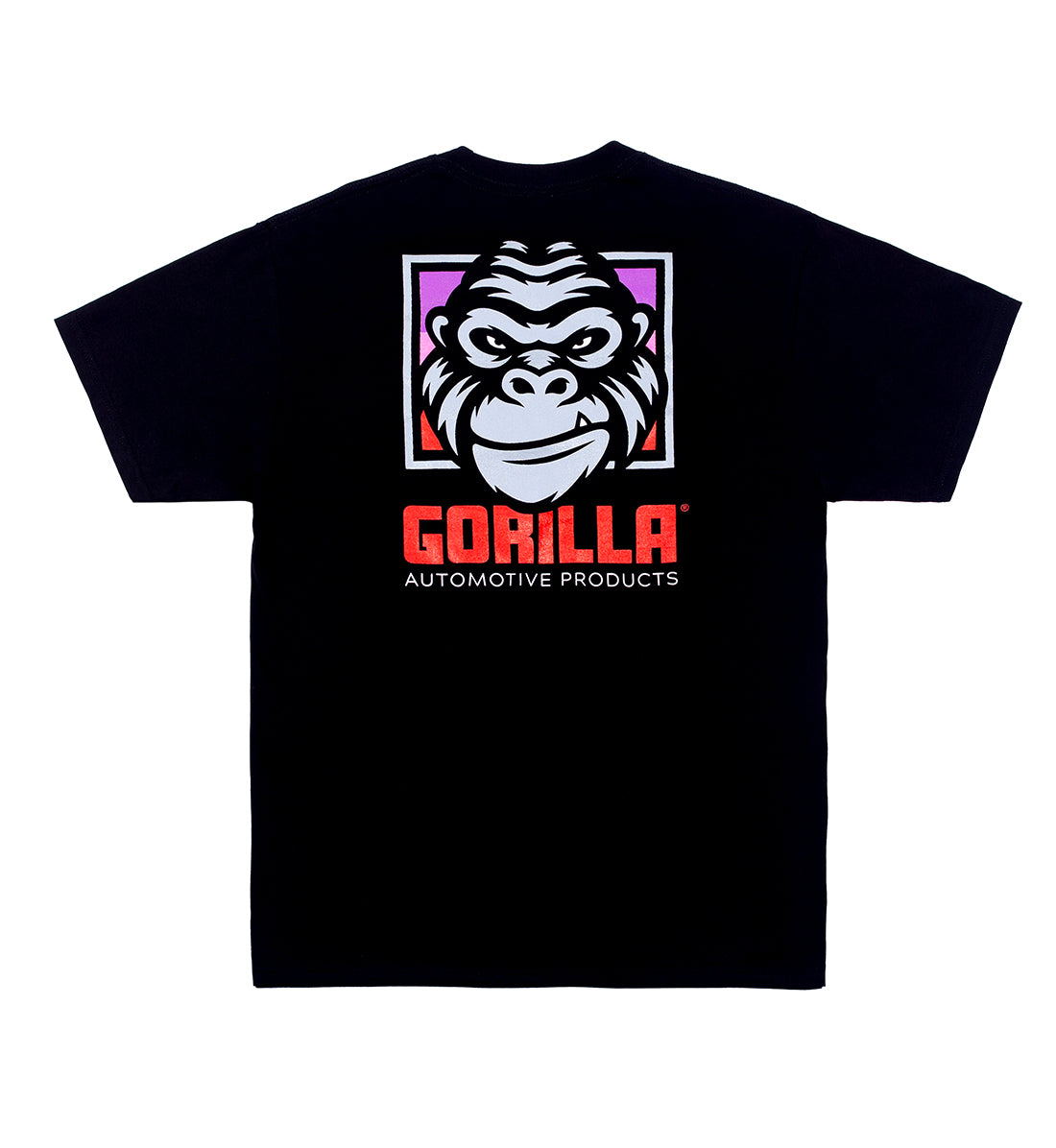 Gorilla Automotive black short sleeve tee featuring the Gorilla logo on the back.
