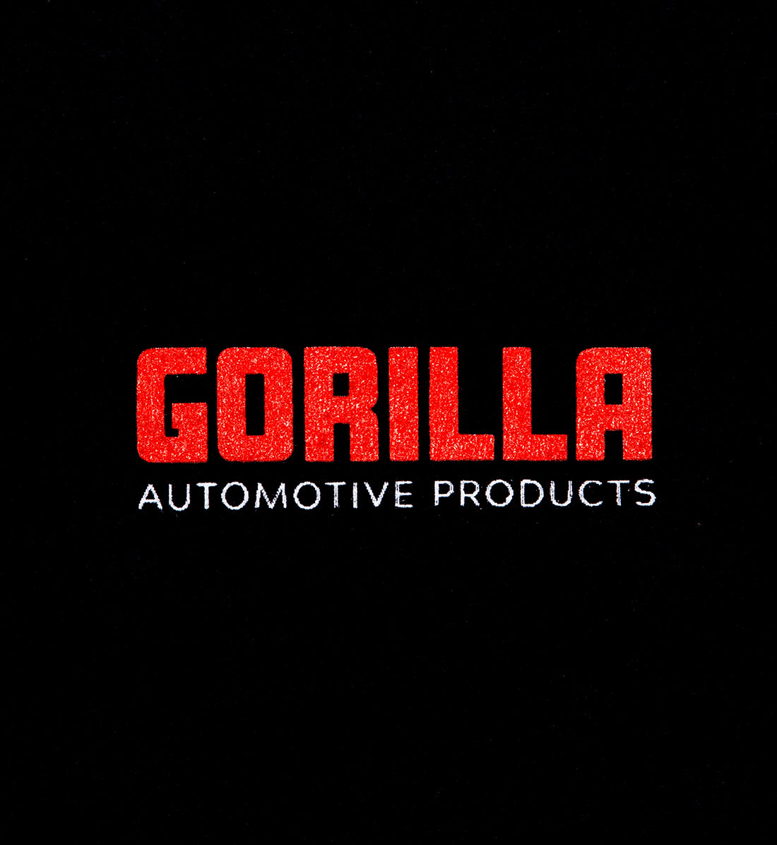 Gorilla Automotive logo short sleeve black tee featuring a front detail design.