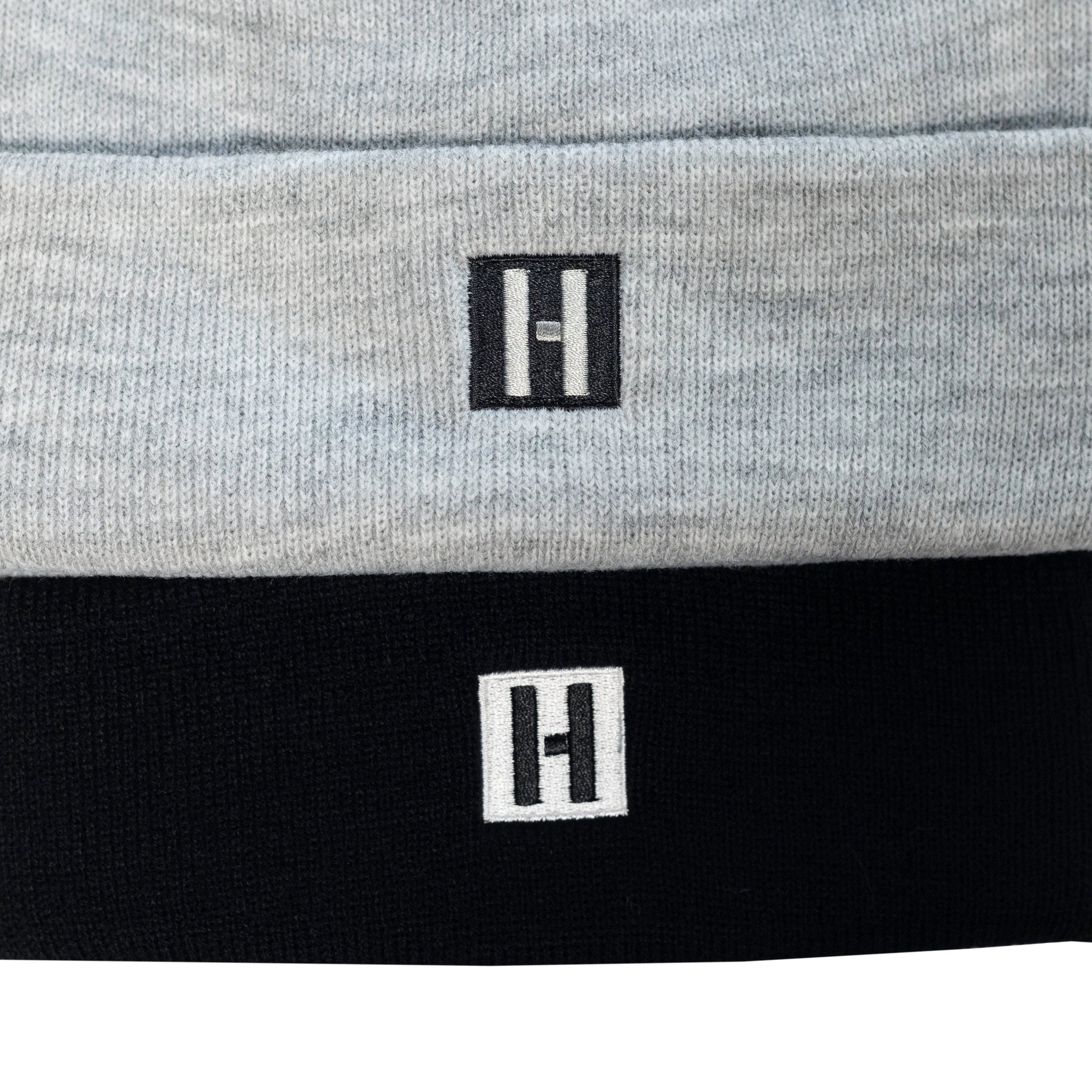 Hoonigan CLASSIC H ICON beanie in gray and black with a stitched logo.