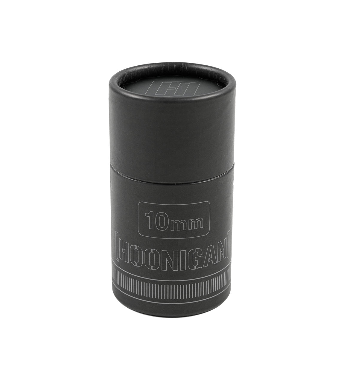 Hoonigan FOUND IT Keychain featuring a sleek black design with a 10mm socket appearance, ideal for automotive enthusiasts.