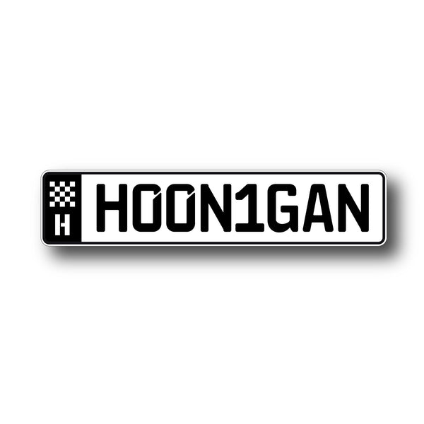 Hoonigan AUTOBAHN sticker featuring a bold design with the text "HOON1GAN" on a sleek background. Perfect for car enthusiasts.