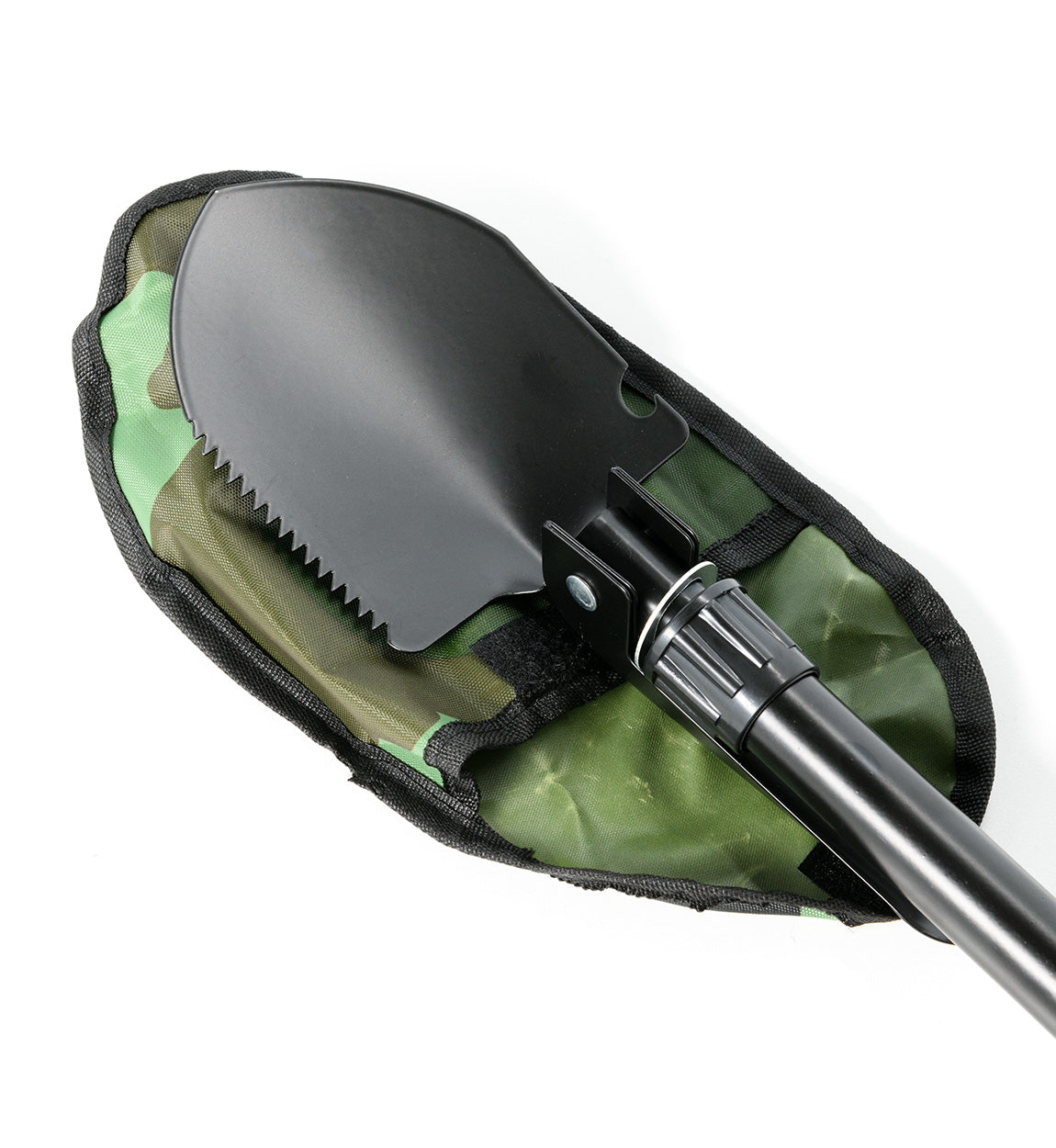 Hoonigan OH SH*T Safety Kit with a small shovel and a collapsible handle, placed on a green and black carrying case.