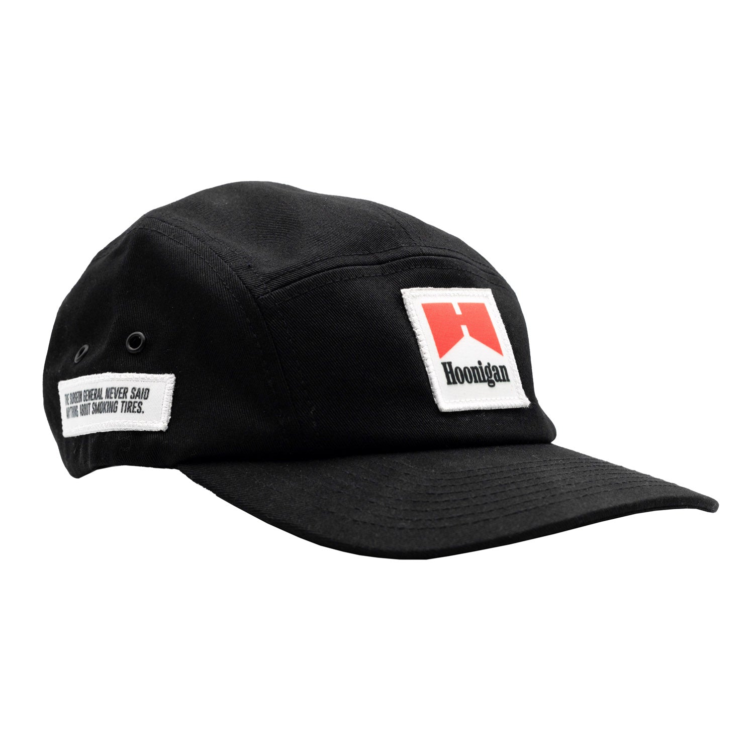 Hoonigan SURGEON GENERAL Camper Hat in black with embroidered logo on front.