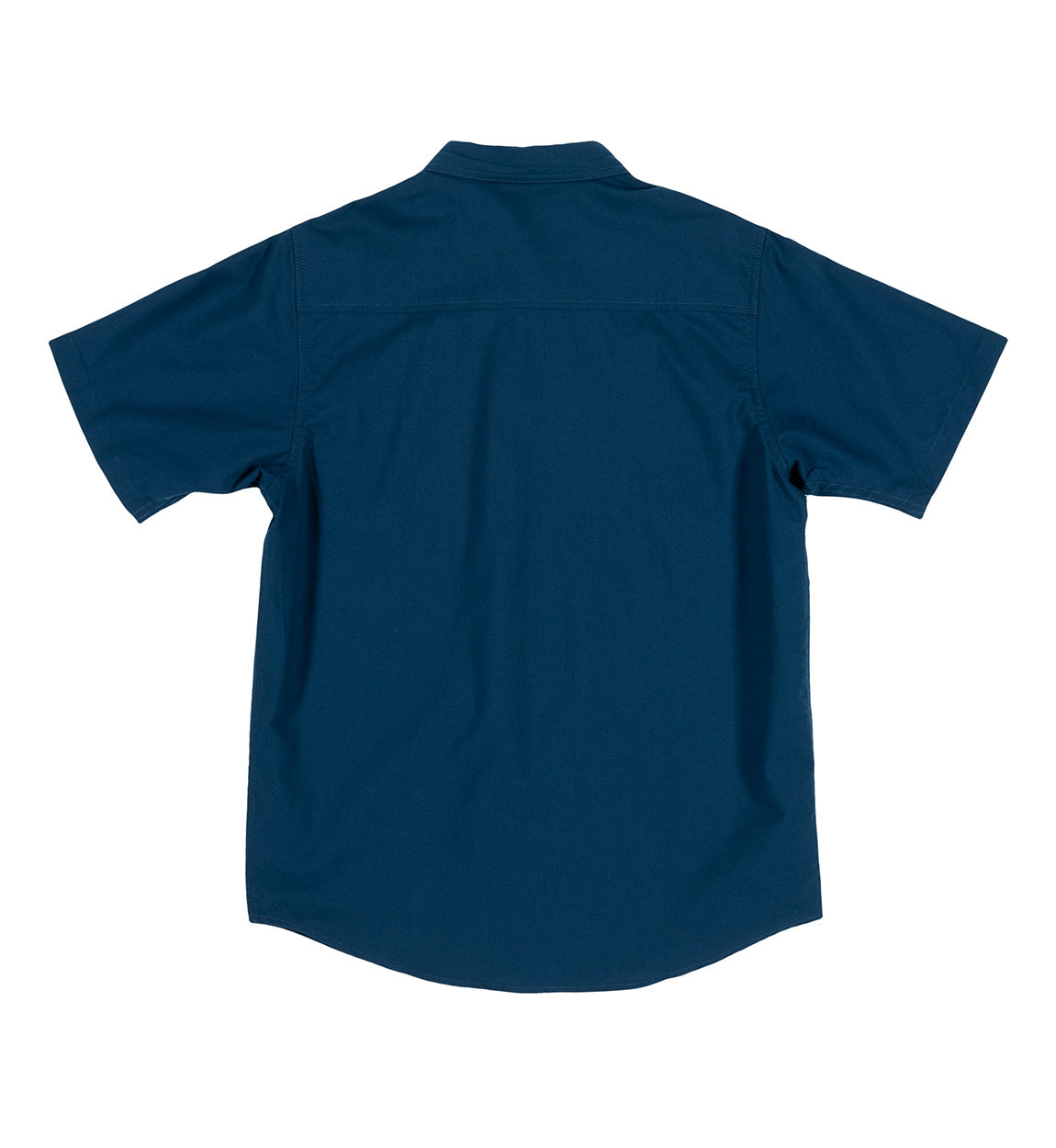 Hoonigan DONUT GARAGE woven short sleeve button-up shirt in navy blue with a patterned design.
