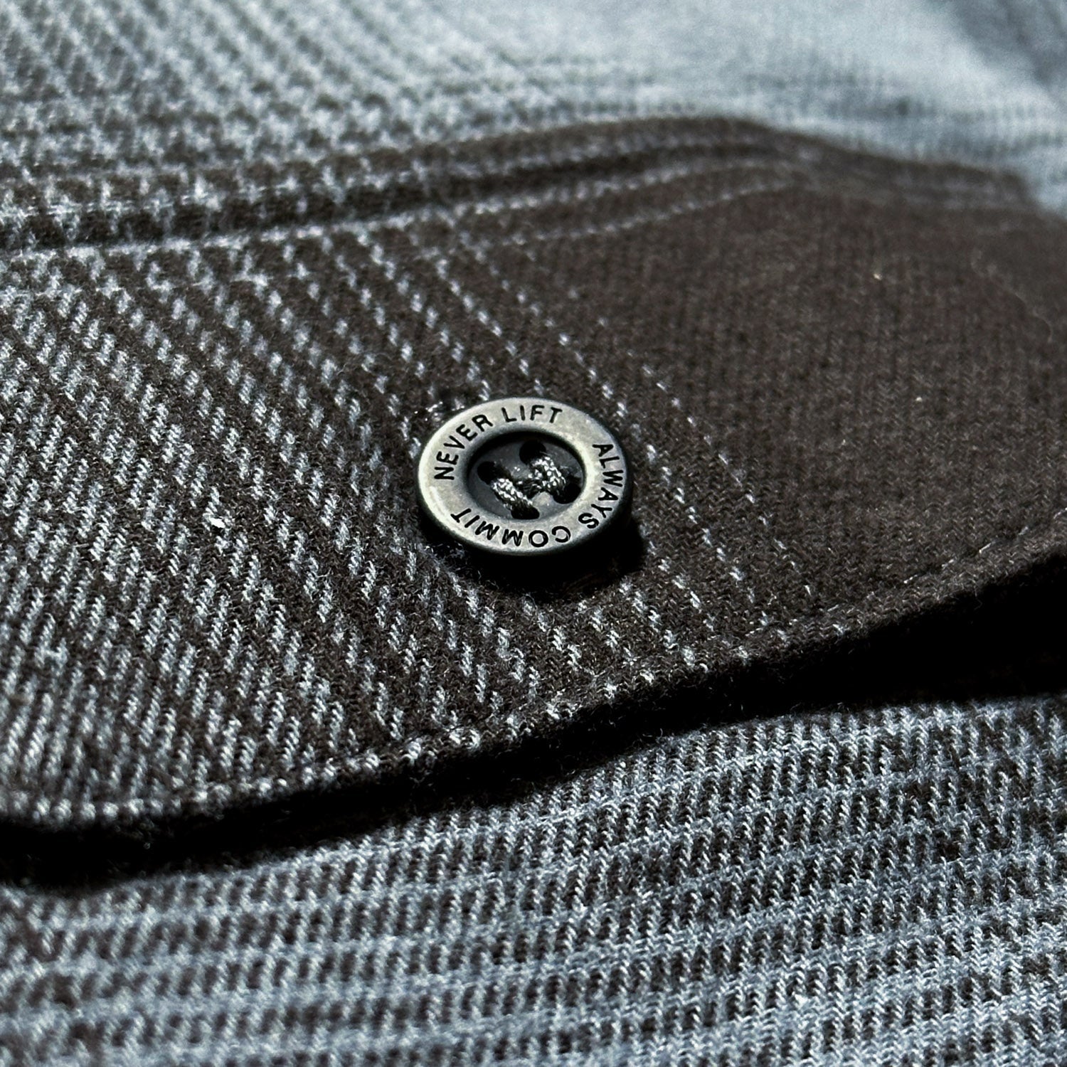 Hoonigan RUST Long Sleeve Flannel Shirt in rust and gray plaid pattern, featuring button-down front and chest pocket.