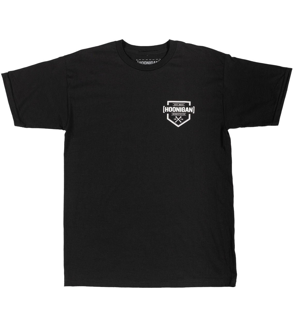 Hoonigan BRACKET X LOGO Short Sleeve Tee in black, featuring a bold graphic logo on the chest.