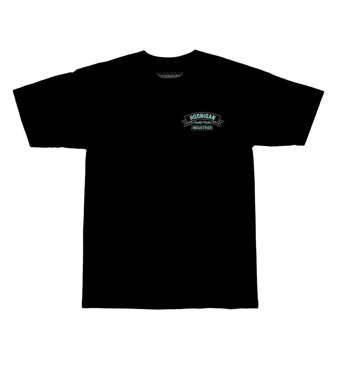 Hoonigan CRANKED Short Sleeve Tee in black with graphic logo design on the chest.