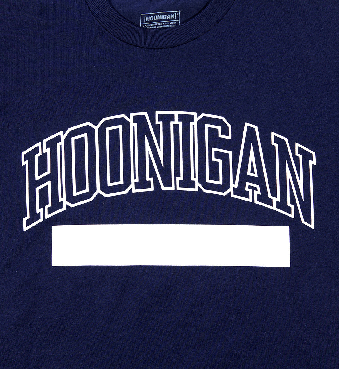 Hoonigan UNATHLETIC Navy Short Sleeve Tee featuring bold graphic design on the front.
