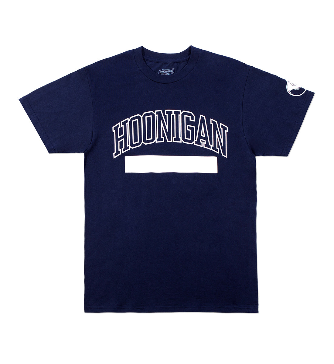 Hoonigan UNATHLETIC short sleeve navy tee with bold white graphic text.