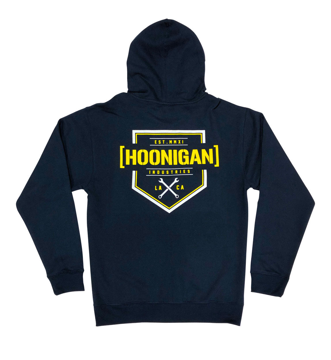 Black Hoonigan BRACKET X LOGO Zip Hoodie displayed on a white background, featuring a prominent logo on the chest and a stylish zip-up design.