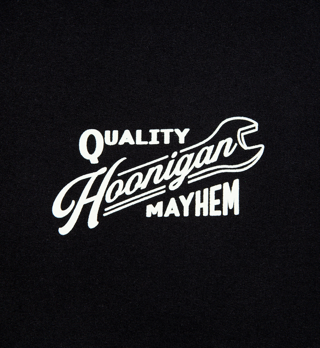 Black Hoonigan BACKDATE Pullover Hoodie with front graphic design and drawstring hood.