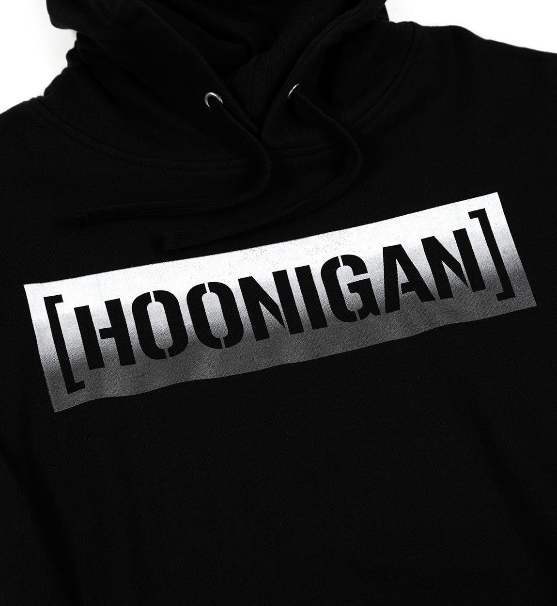 Hoonigan CBAR KILL ALL TIRES FADE Hoodie in black and gray with bold graphic text.