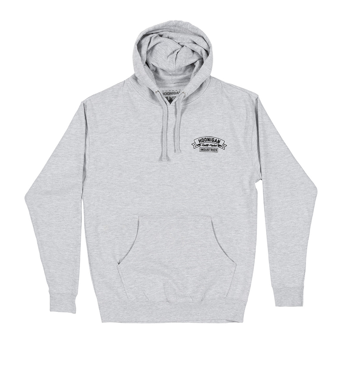 Hoonigan CRANKED pullover hoodie in black with a bold logo graphic on the chest.