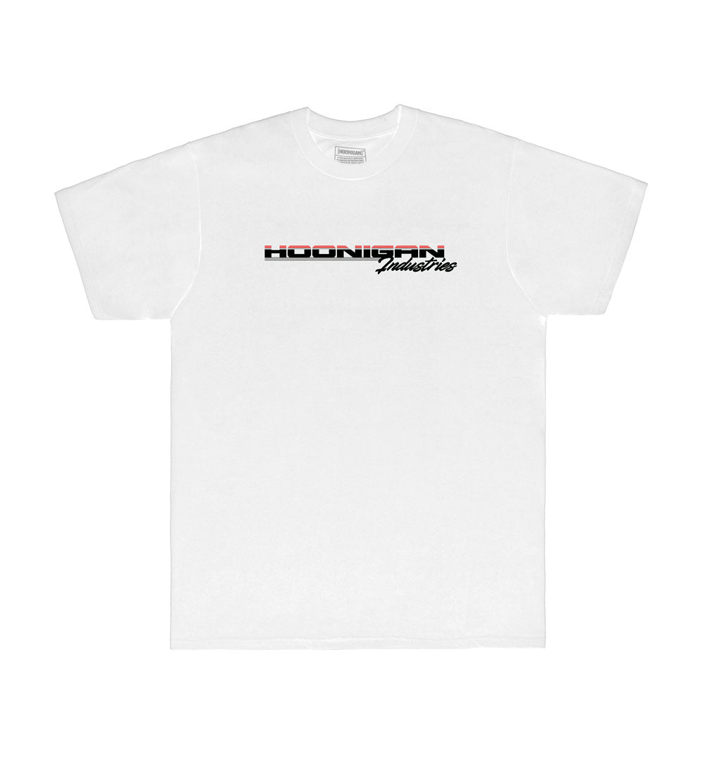 Black Hoonigan BIG BLOCK Short Sleeve Tee featuring bold white logo on the front.