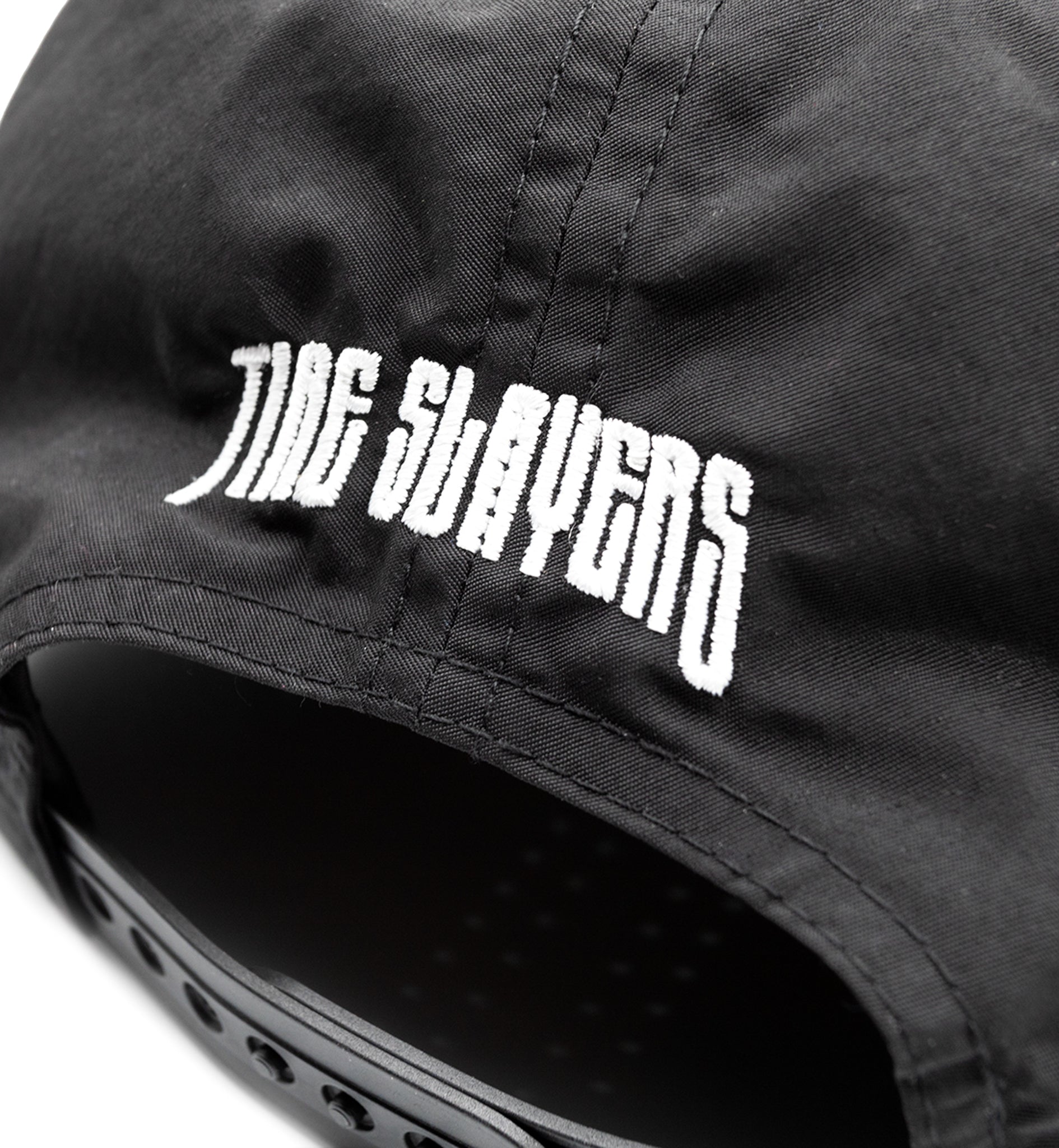 Hoonigan TIRE SLAYER unstructured black snapback cap with embroidered logo on front.