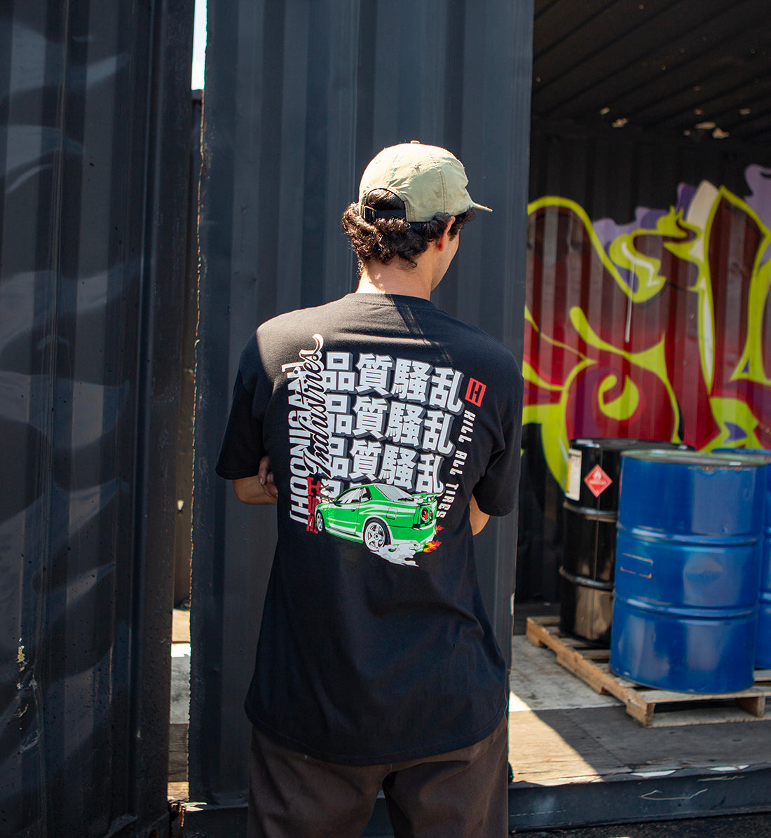 Black Hoonigan FOREVER MIDNIGHT short sleeve tee featuring a stylish graphic on the back, ideal for streetwear enthusiasts.