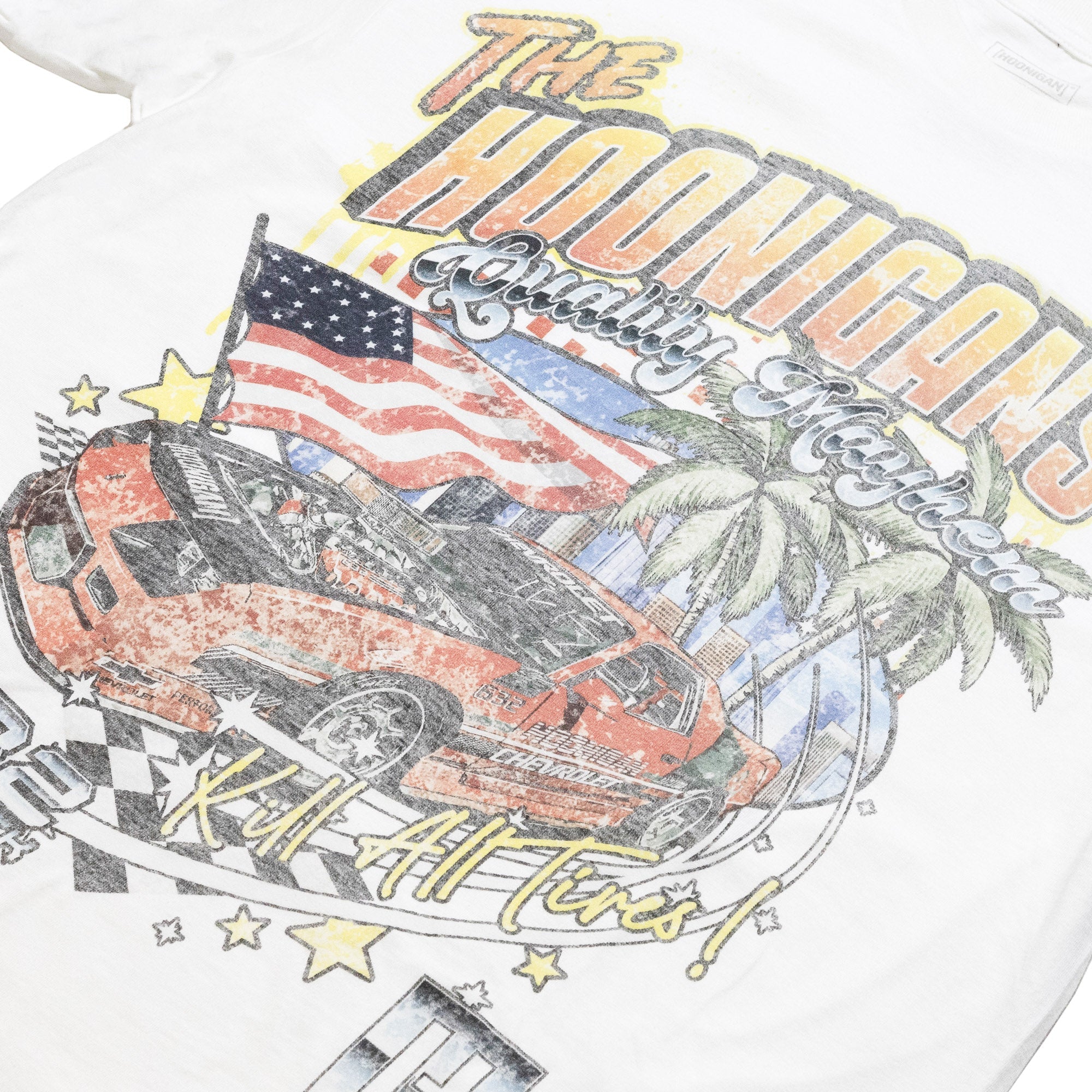 Hoonigan 632 Short Sleeve Tee in white featuring bold graphic design and classic fit.