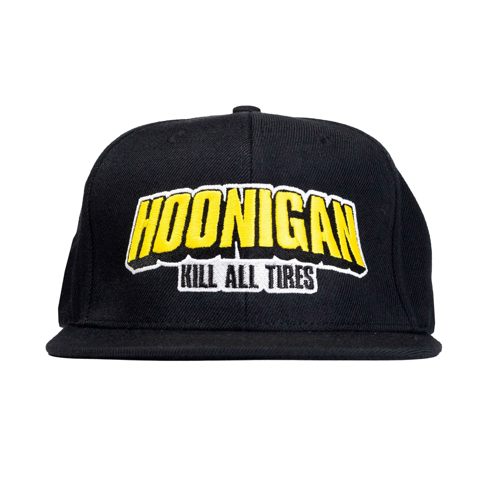 Hoonigan KING OF MONSTERS 6 Panel Snapback Hat featuring bold graphics and an adjustable snapback closure.