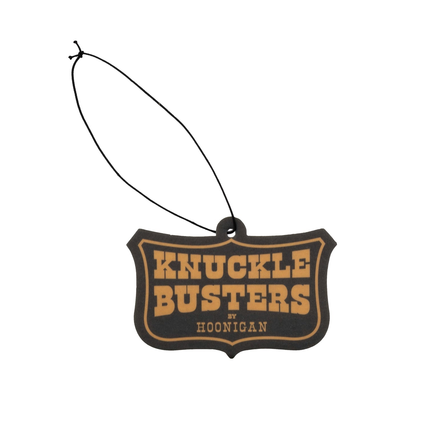 Hoonigan Belt Sander Air Freshener with a realistic design, featuring a belt sander graphic in vibrant colors, hanging from a black string.