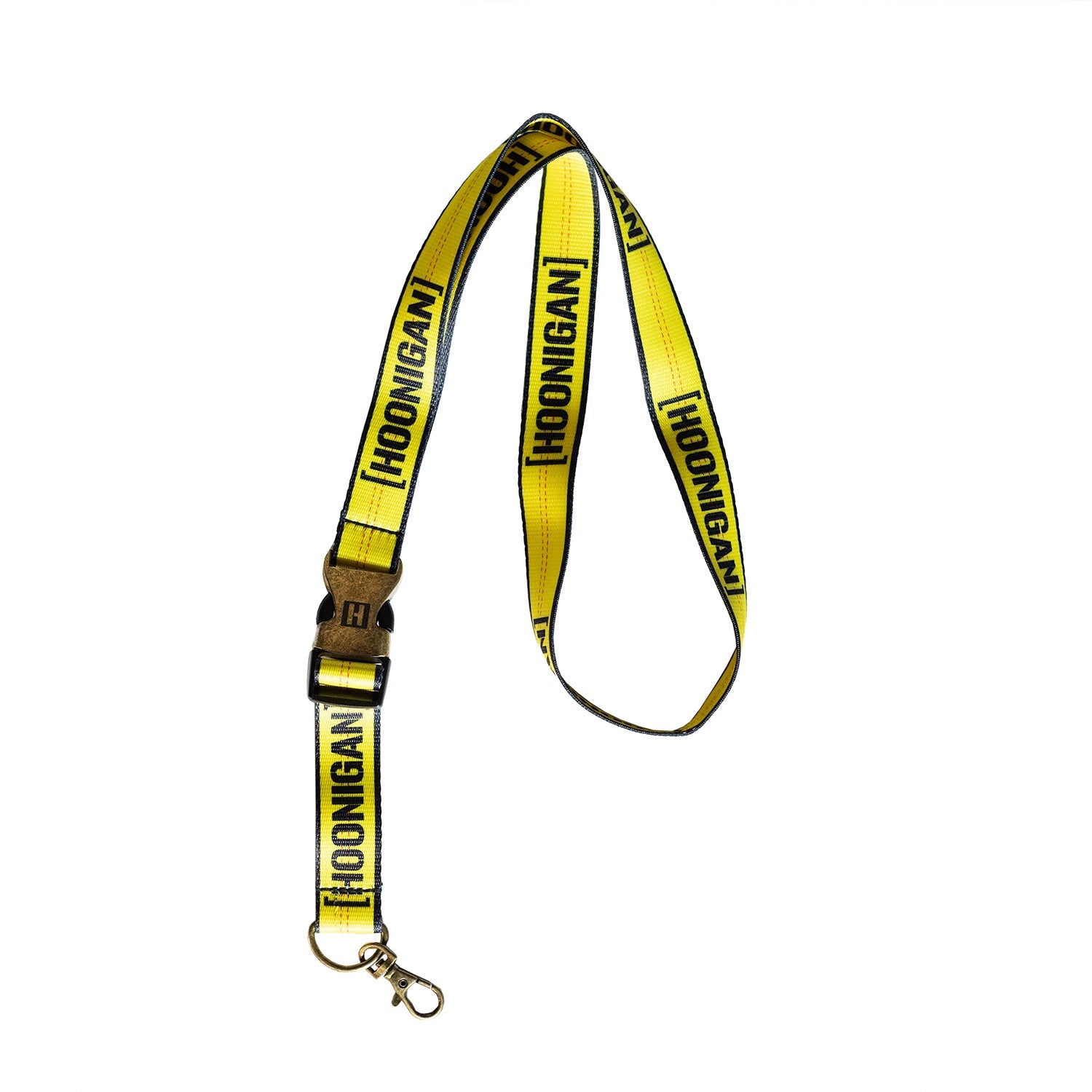 Hoonigan RATCHET STRAP Lanyard featuring a vibrant design with a durable strap and metal clip for secure attachment.