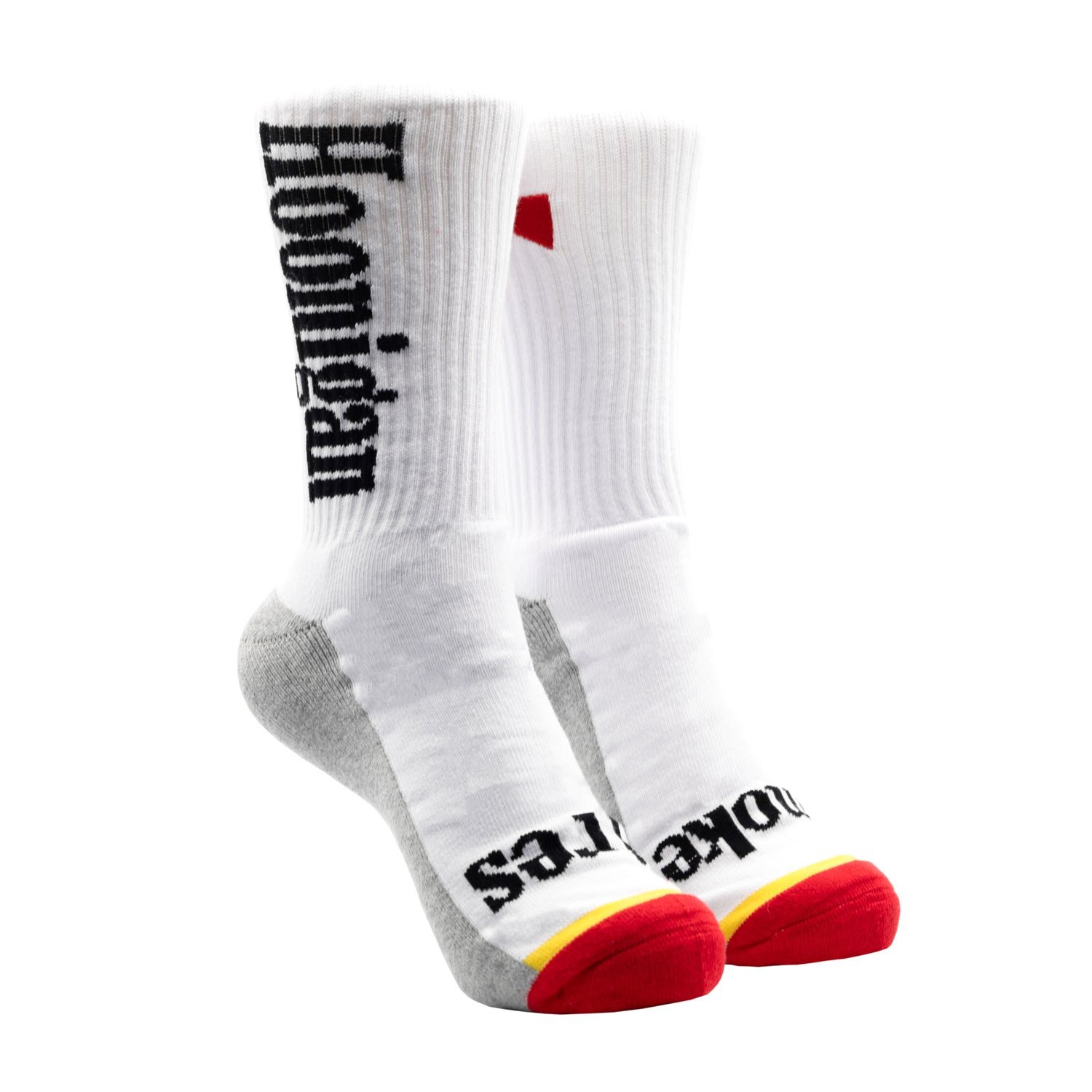 Hoonigan BURNOUT TEAM Socks featuring a bold graphic design and vibrant colors, perfect for motorsport enthusiasts.