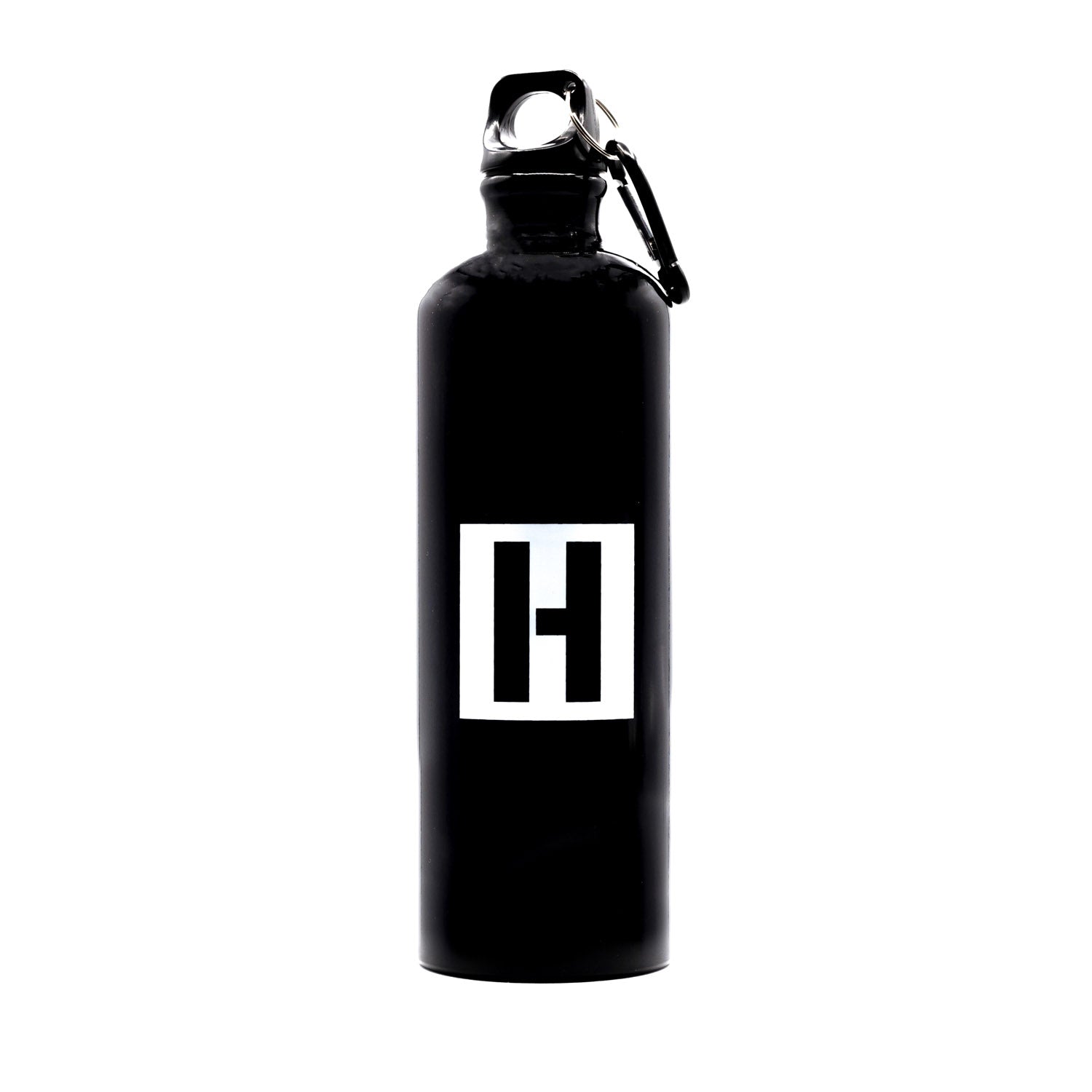 Hoonigan AMMO water bottle with a sleek black design and bold white logo, featuring a sturdy lid and lightweight, portable construction.