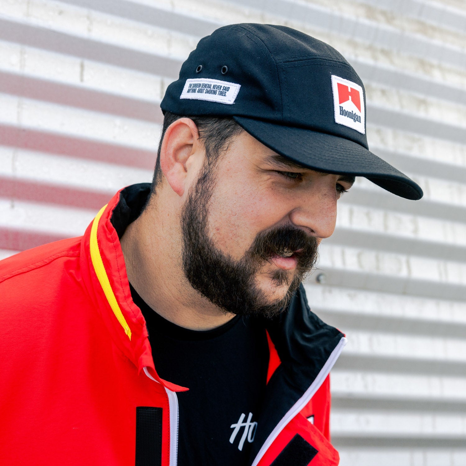 Hoonigan SURGEON GENERAL Camper Hat in olive green with embroidered logo on the front.