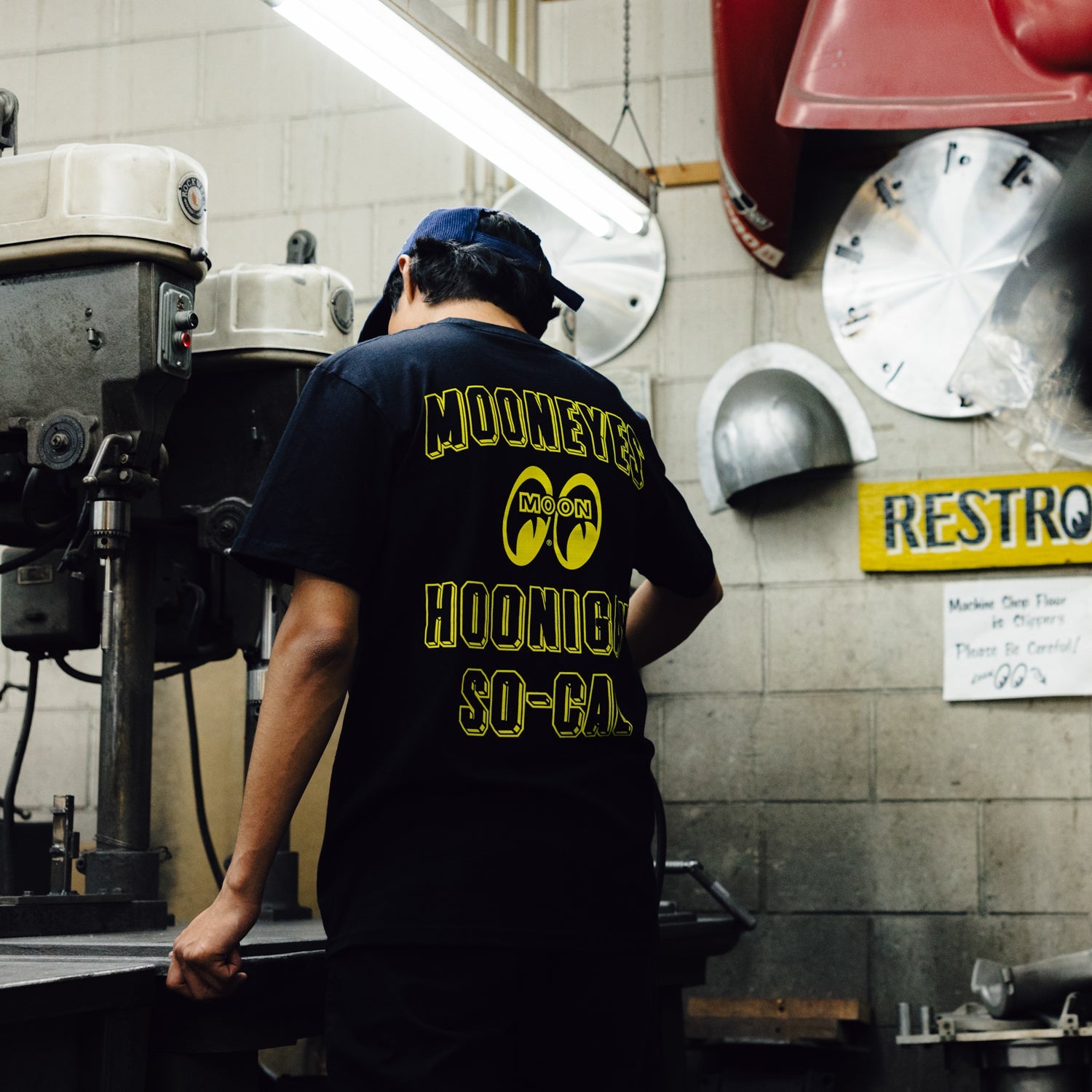Hoonigan x Mooneyes SOCAL Short Sleeve Tee featuring bold graphic design on a black background.