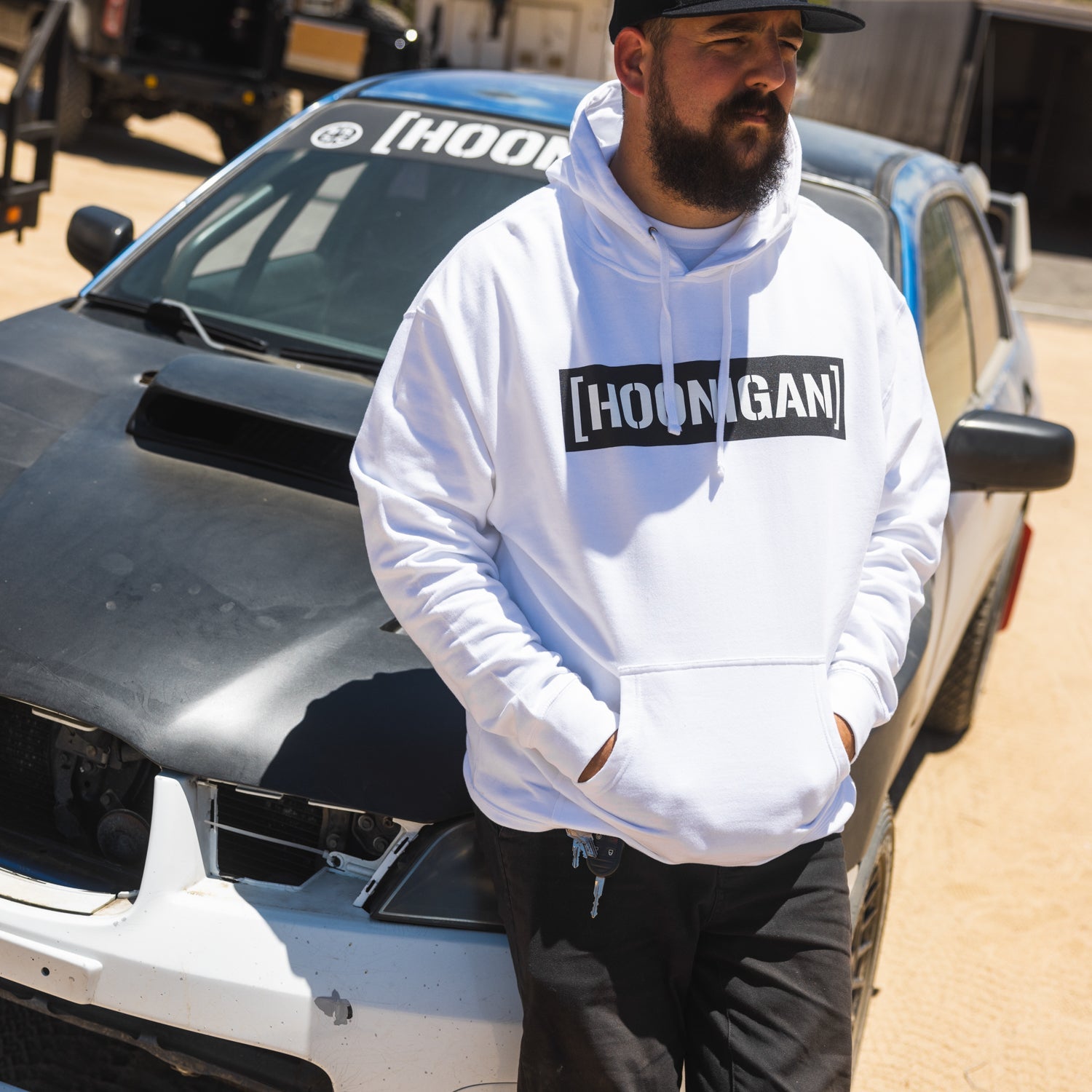 Hoonigan CENSOR BAR Pullover Hoodie in black, featuring a bold white logo across the chest and a cozy hood.