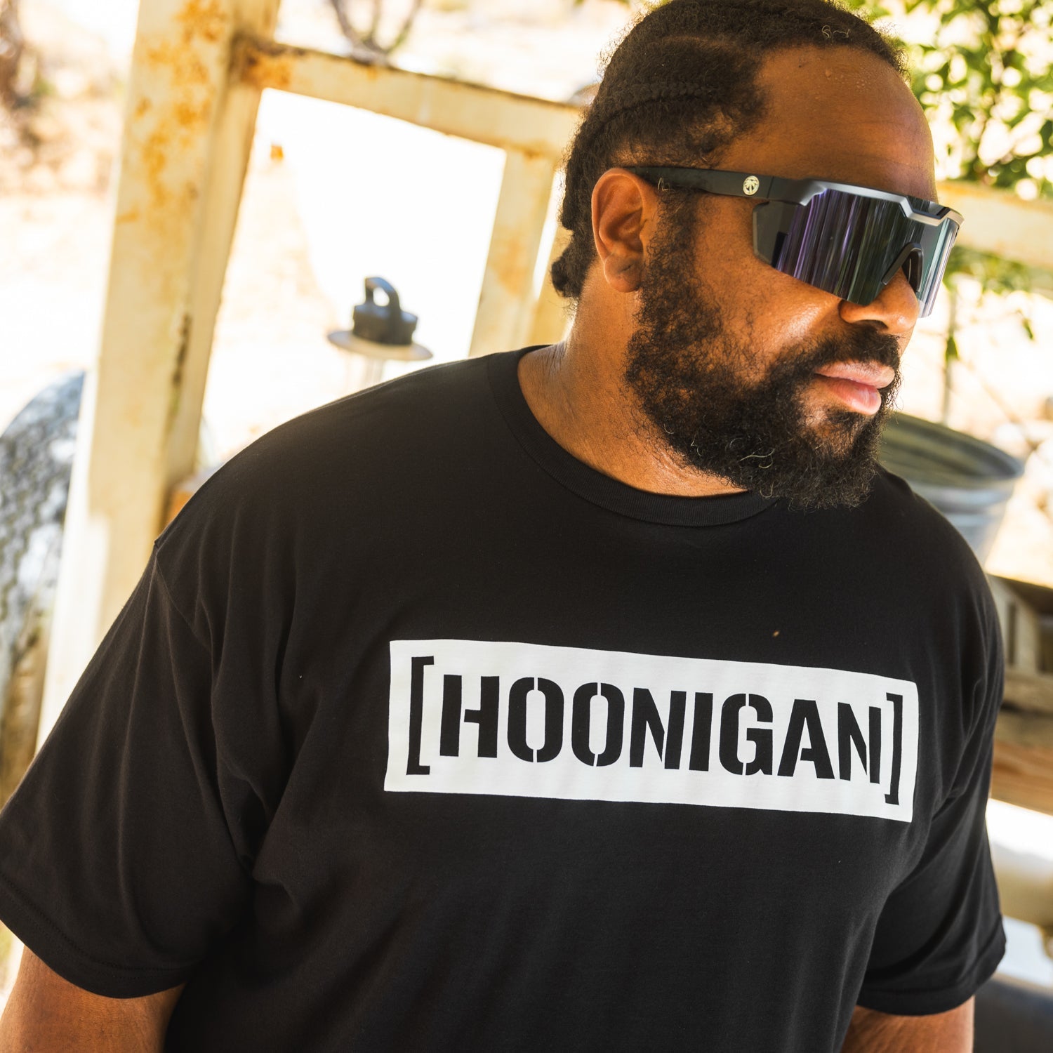 Hoonigan CENSOR BAR Short Sleeve Tee featuring a bold graphic design on a black background.