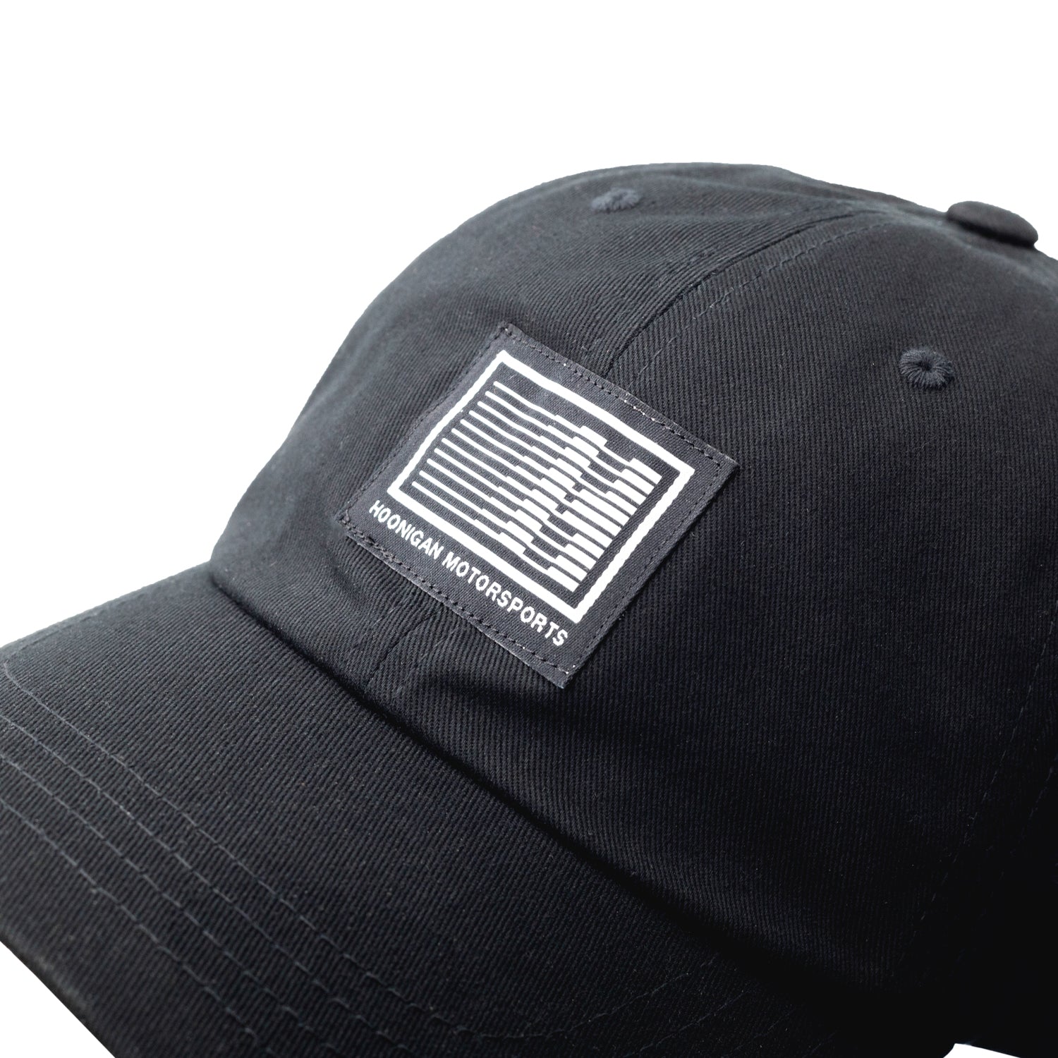 Hoonigan Motorsports unstructured dad hat in black with embroidered logo on the front.