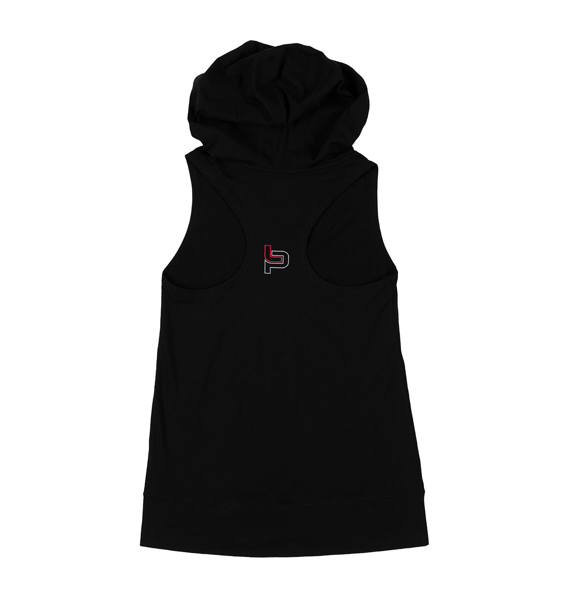 Leah Pruett LP ENERGY Women's black hooded tank top with a stylish design.