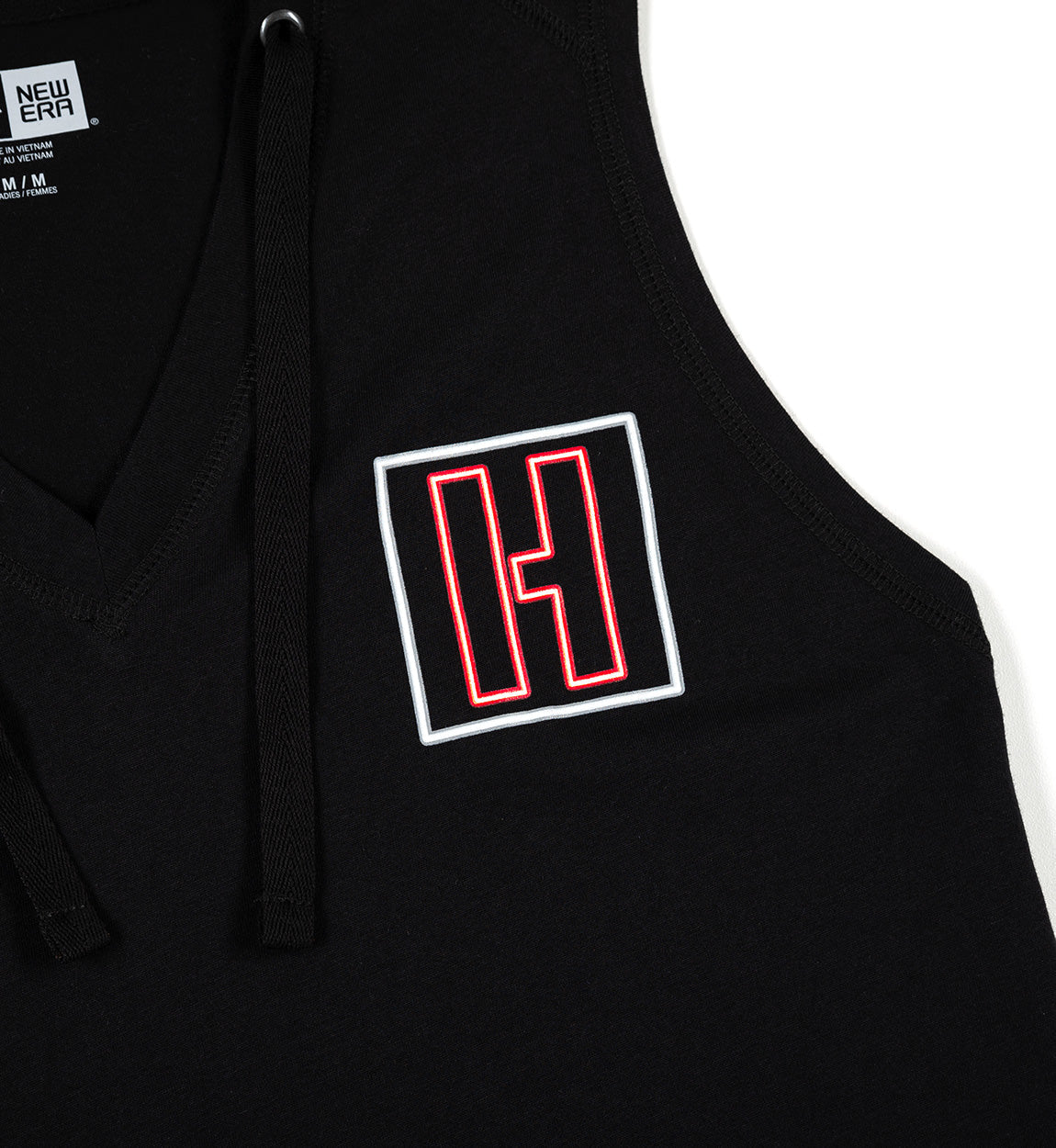 Leah Pruett LP ENERGY women's black hooded tank top with a sporty design.