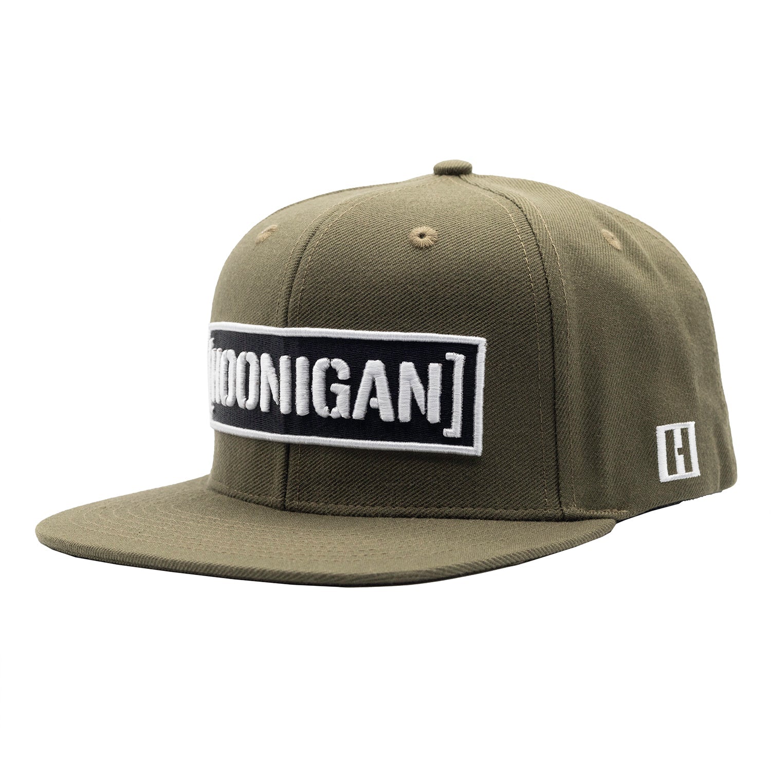 Hoonigan CENSOR BAR Snapback Hat in black with white logo and adjustable strap.