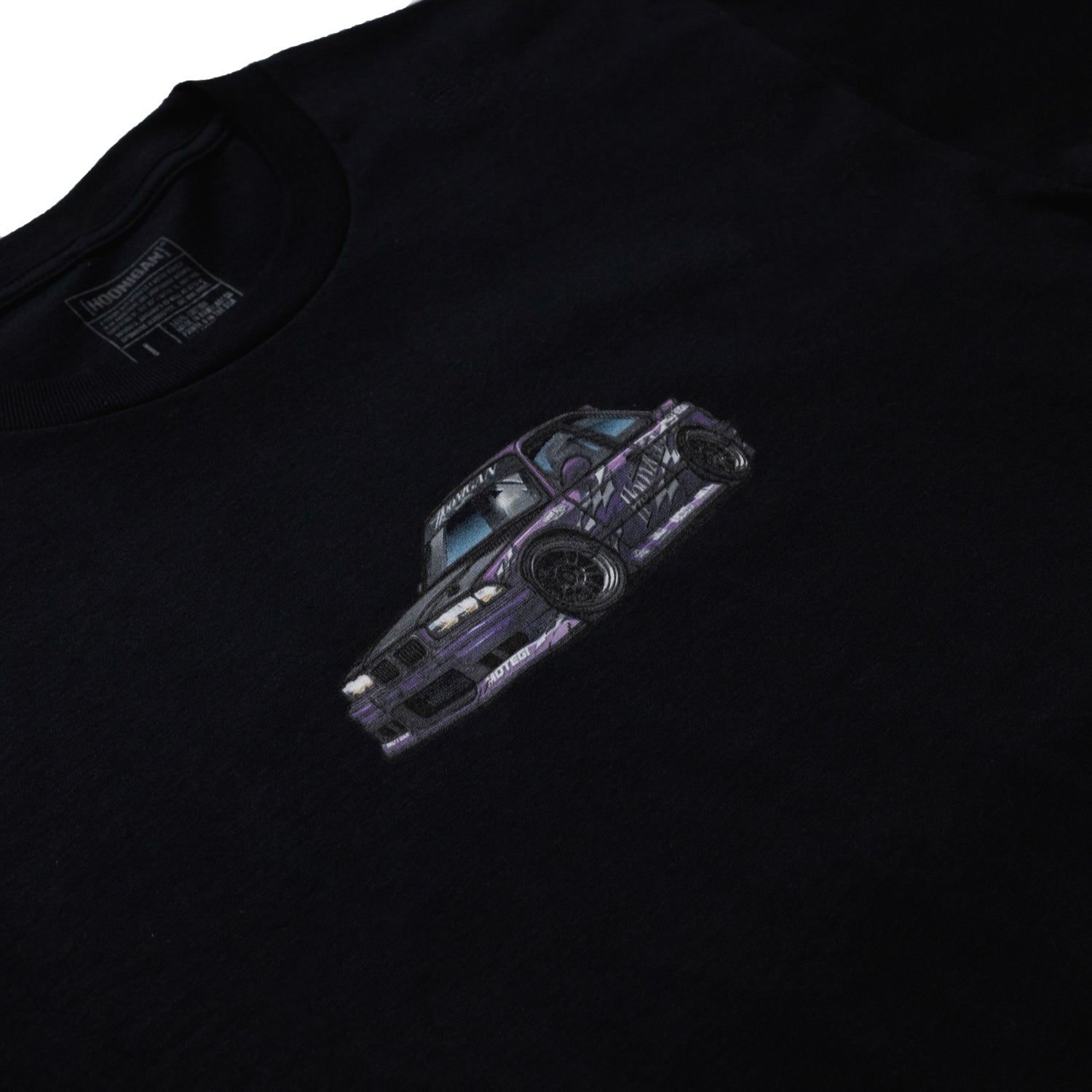 Hoonigan SD SERIES Short Sleeve Tee in black, featuring a bold graphic logo on the front, displayed on a white background.