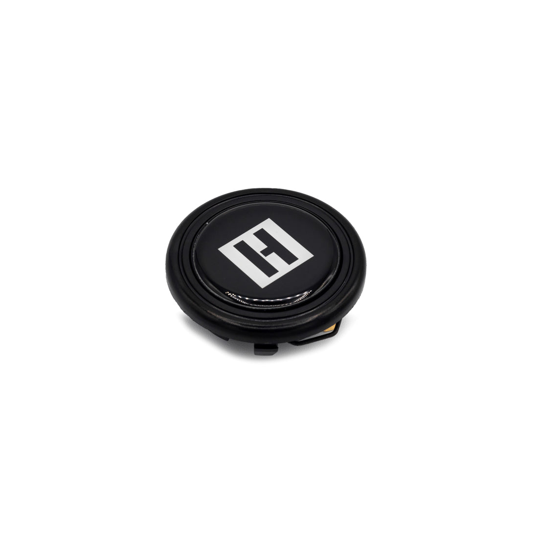 Hoonigan H BOX HORN button with a black and red design, featuring the Hoonigan logo and a sleek, rounded shape.